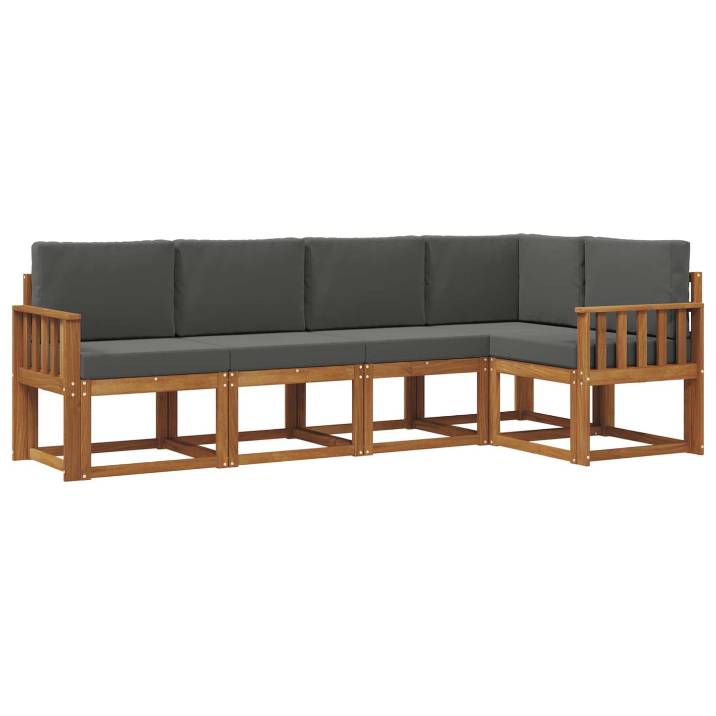 Outdoor-Sofagarnitur 5 stk. Natur und Anthrazit