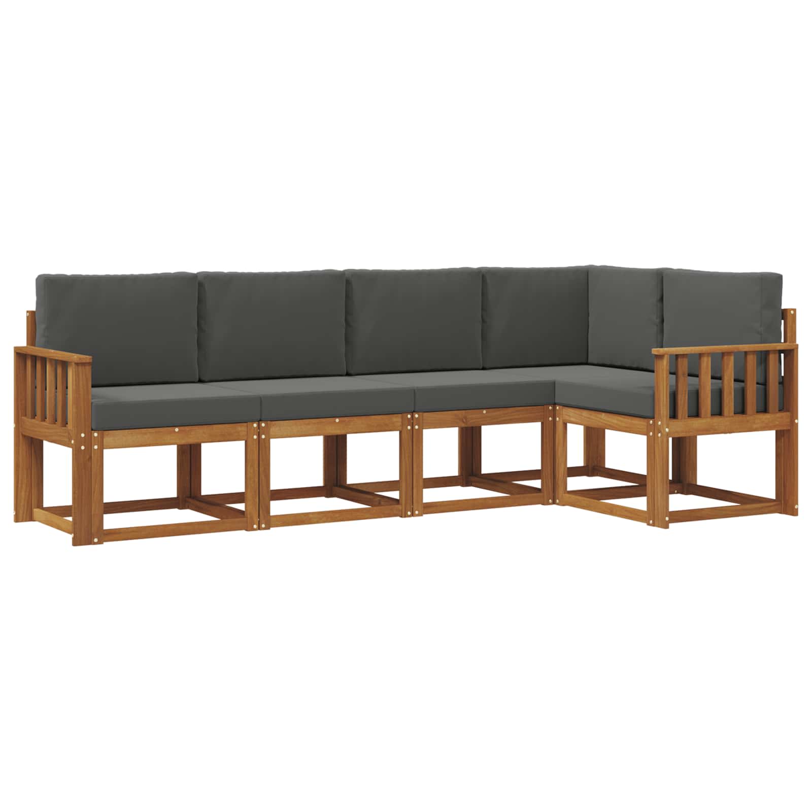 Outdoor-Sofagarnitur 5 stk. Natur und Anthrazit