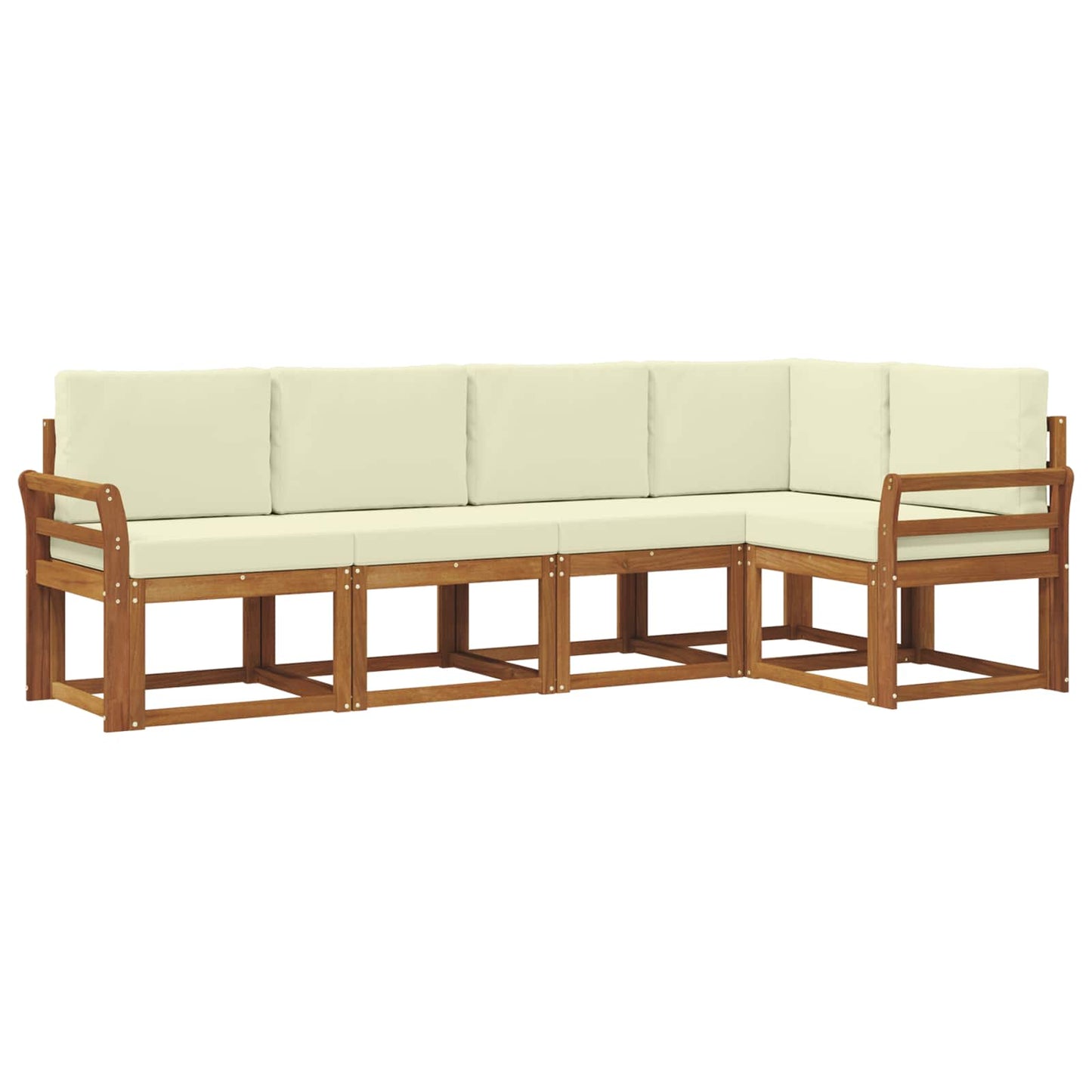 Outdoor-Sofagarnitur 5 stk. Natur und Creme