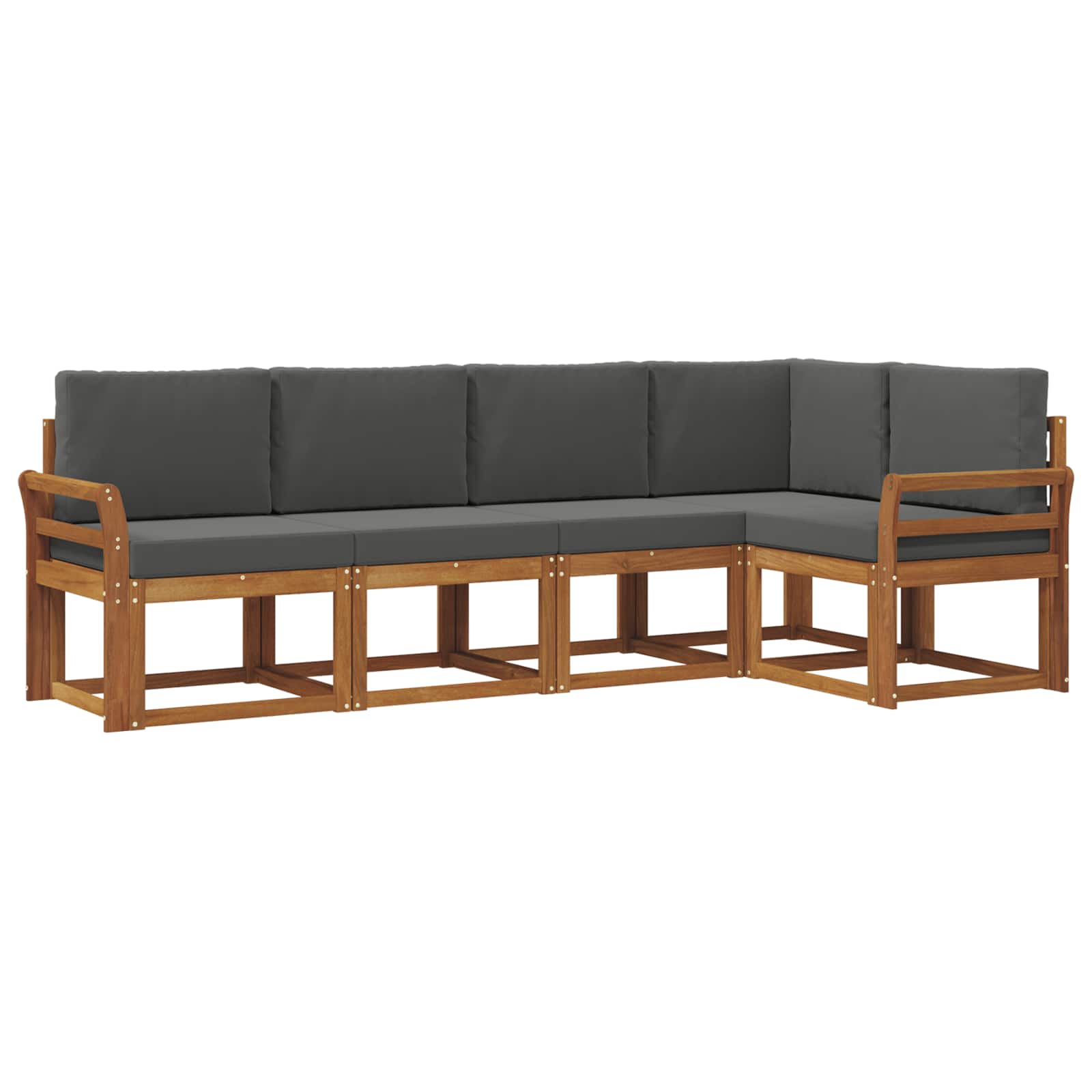 Outdoor-Sofagarnitur 5 stk. Natur und Anthrazit