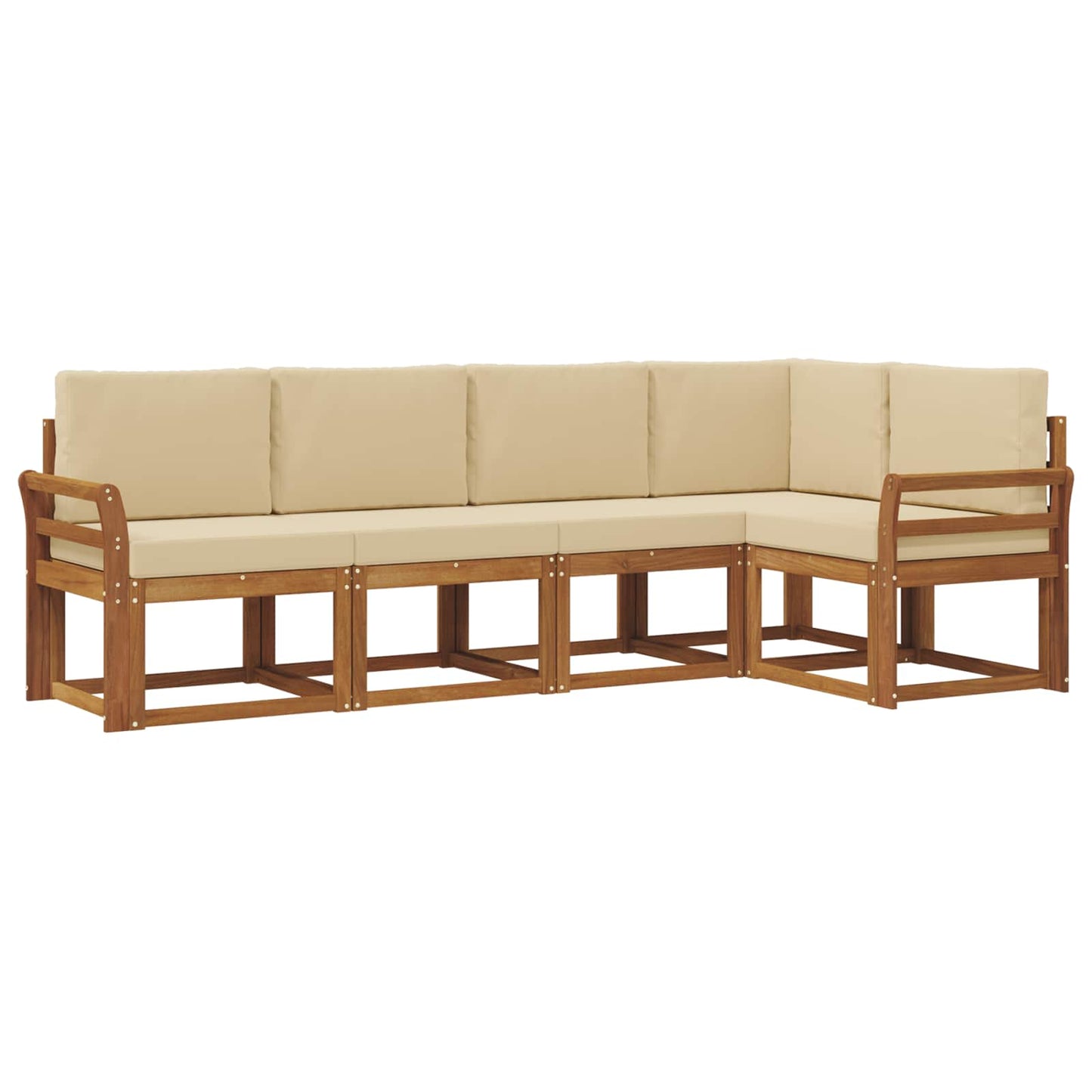 Outdoor-Sofagarnitur 5 stk. Natur und Beige