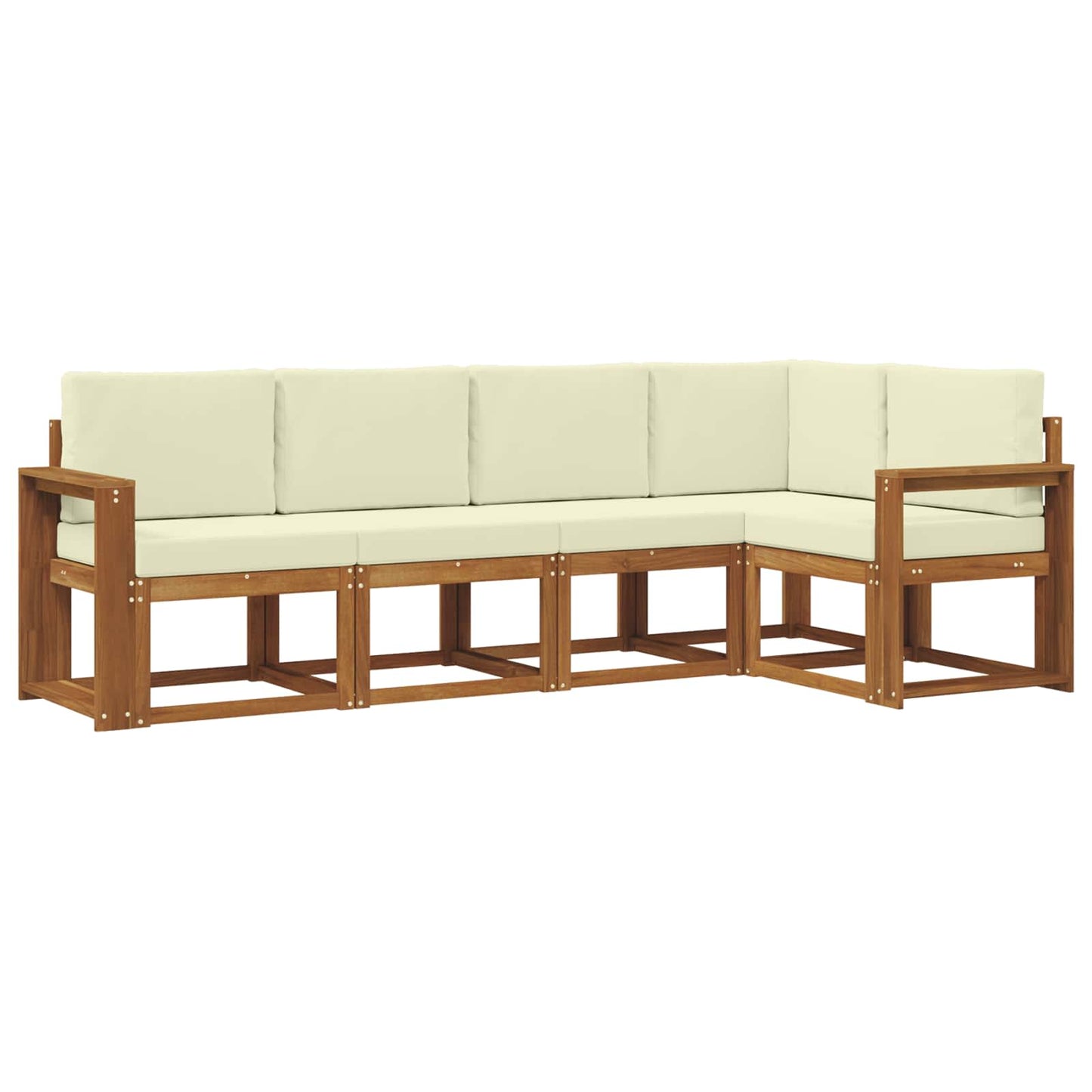 Outdoor-Sofagarnitur 5 stk. Natur und Creme