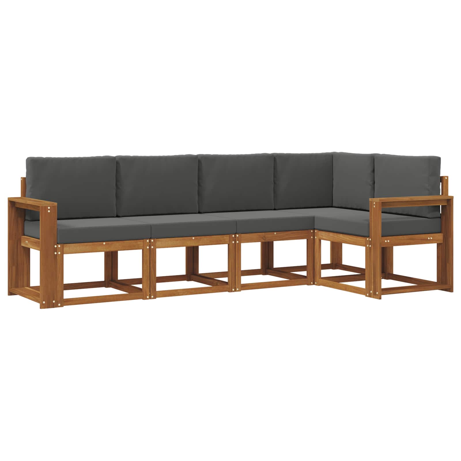 Outdoor-Sofagarnitur 5 stk. Natur und Anthrazit