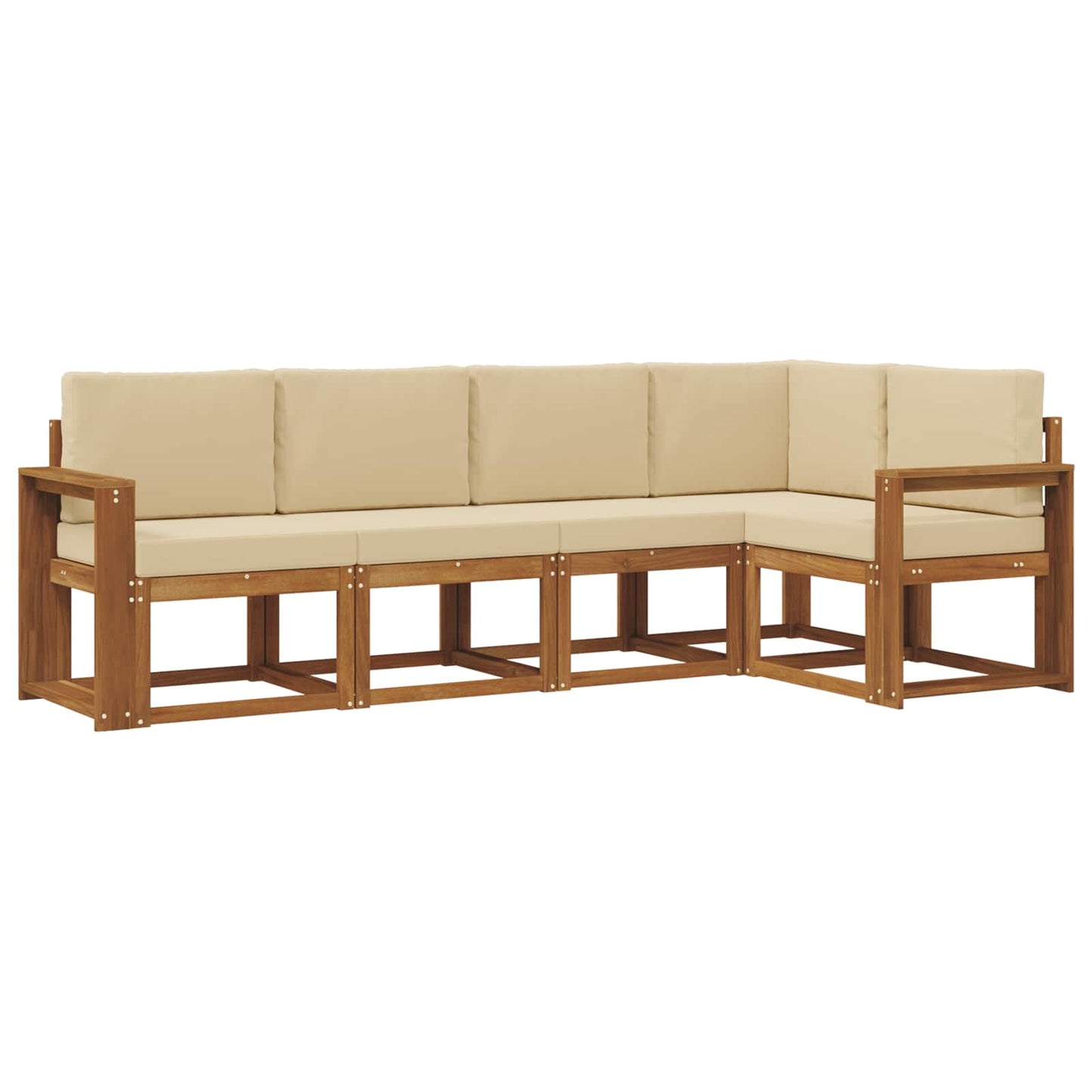 Outdoor-Sofagarnitur 5 stk. Natur und Beige