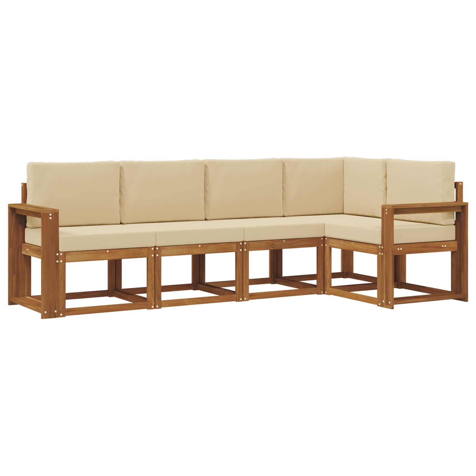 Outdoor-Sofagarnitur 5 stk. Natur und Beige