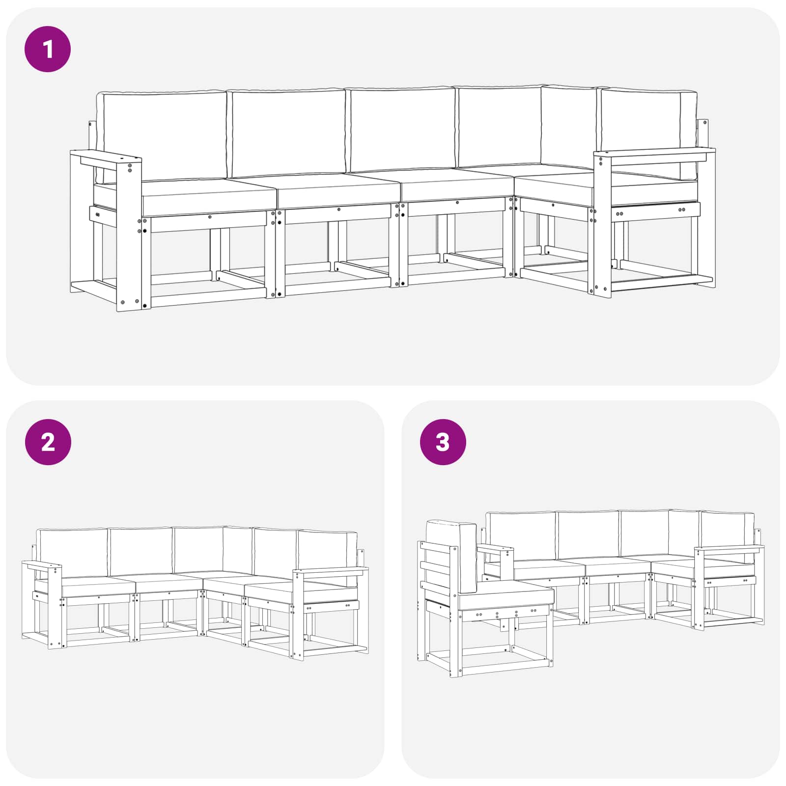 Outdoor-Sofagarnitur 5 stk. Natur und Beige