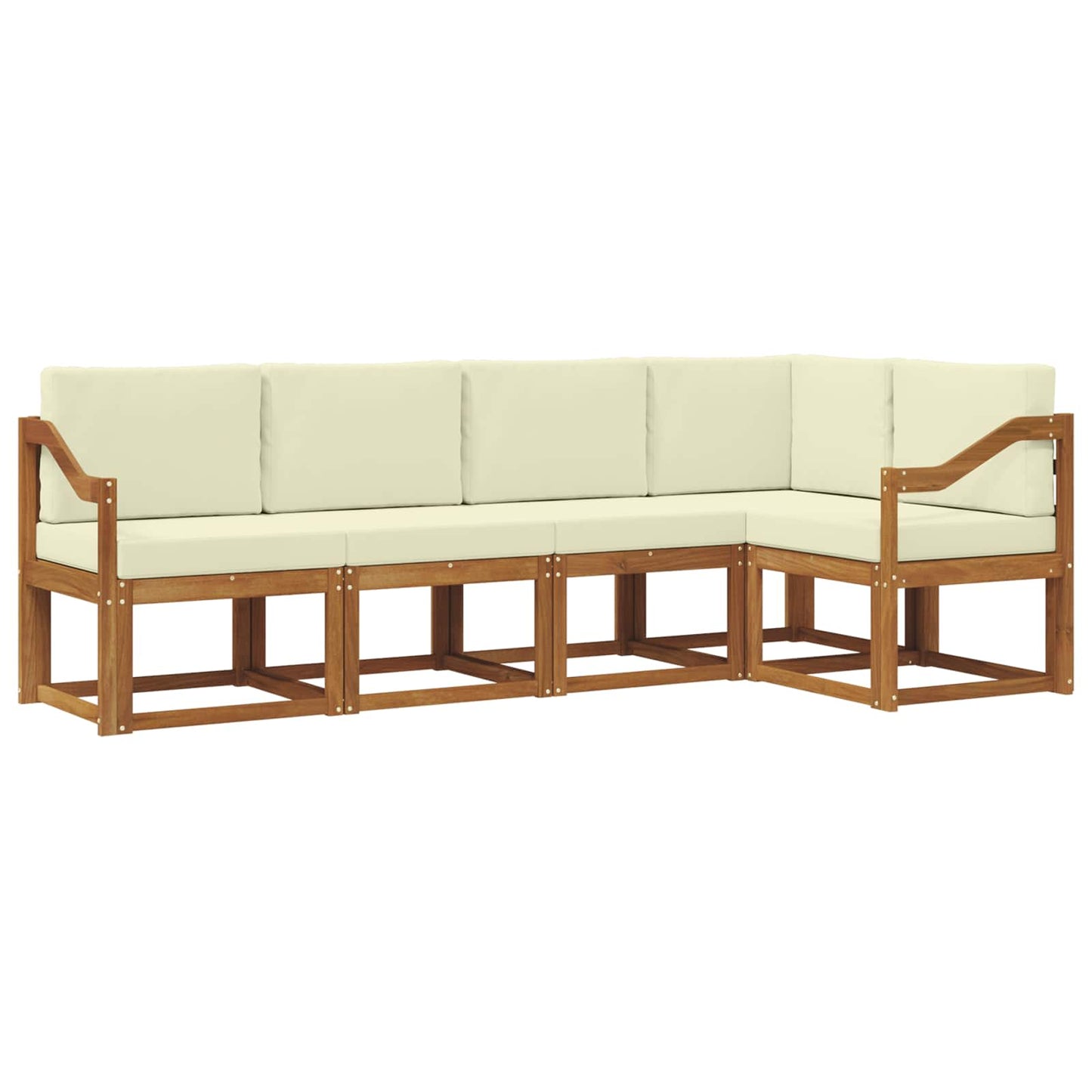 Outdoor-Sofagarnitur 5 stk. Natur und Creme
