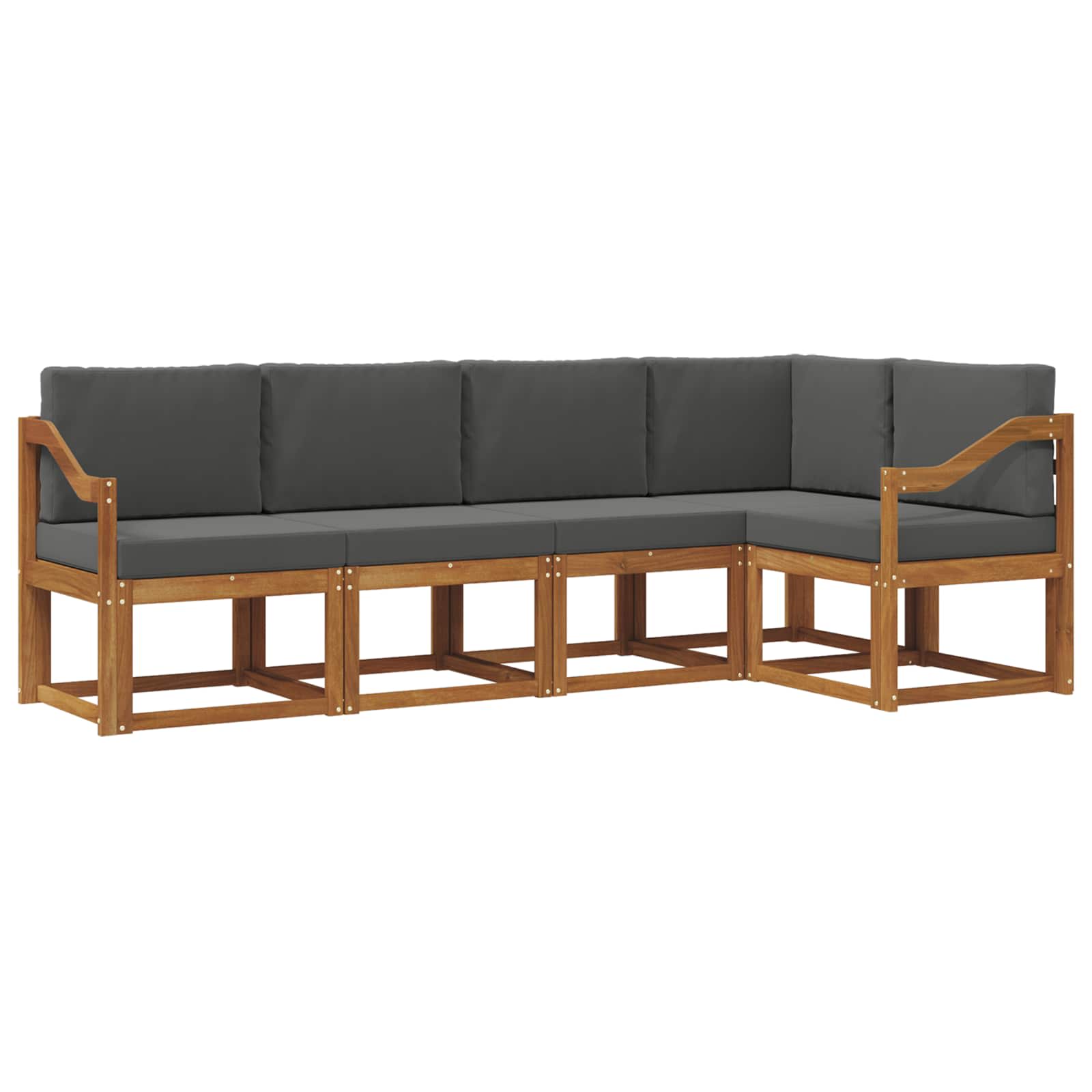 Outdoor-Sofagarnitur 5 stk. Natur und Anthrazit