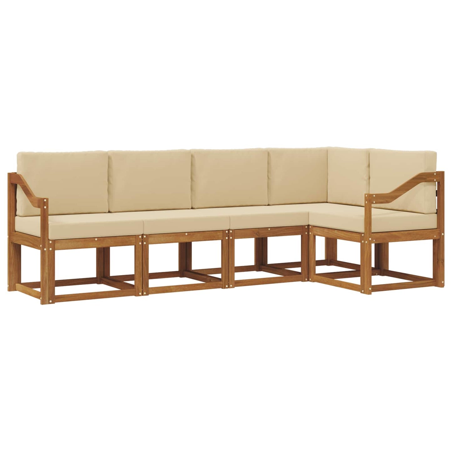 Outdoor-Sofagarnitur 5 stk. Natur und Beige