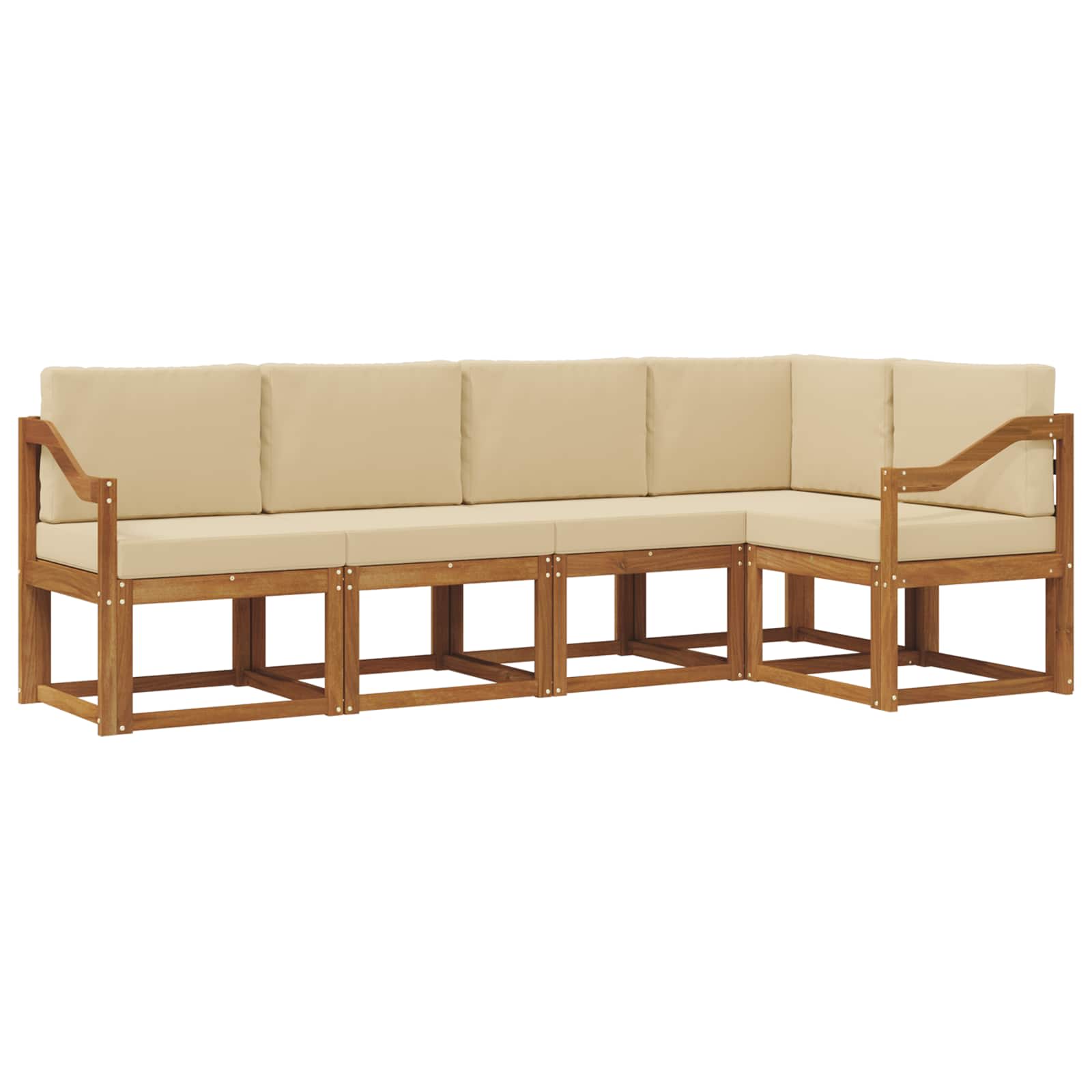 Outdoor-Sofagarnitur 5 stk. Natur und Beige