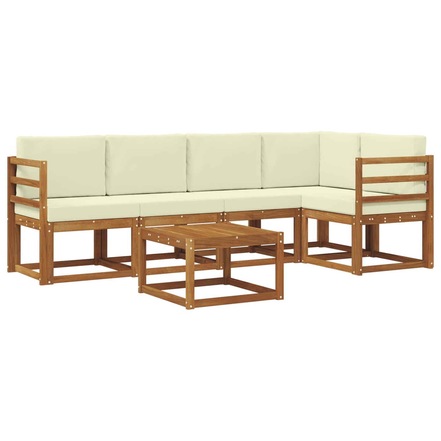 Outdoor-Sofagarnitur 6 stk. Natur und Creme
