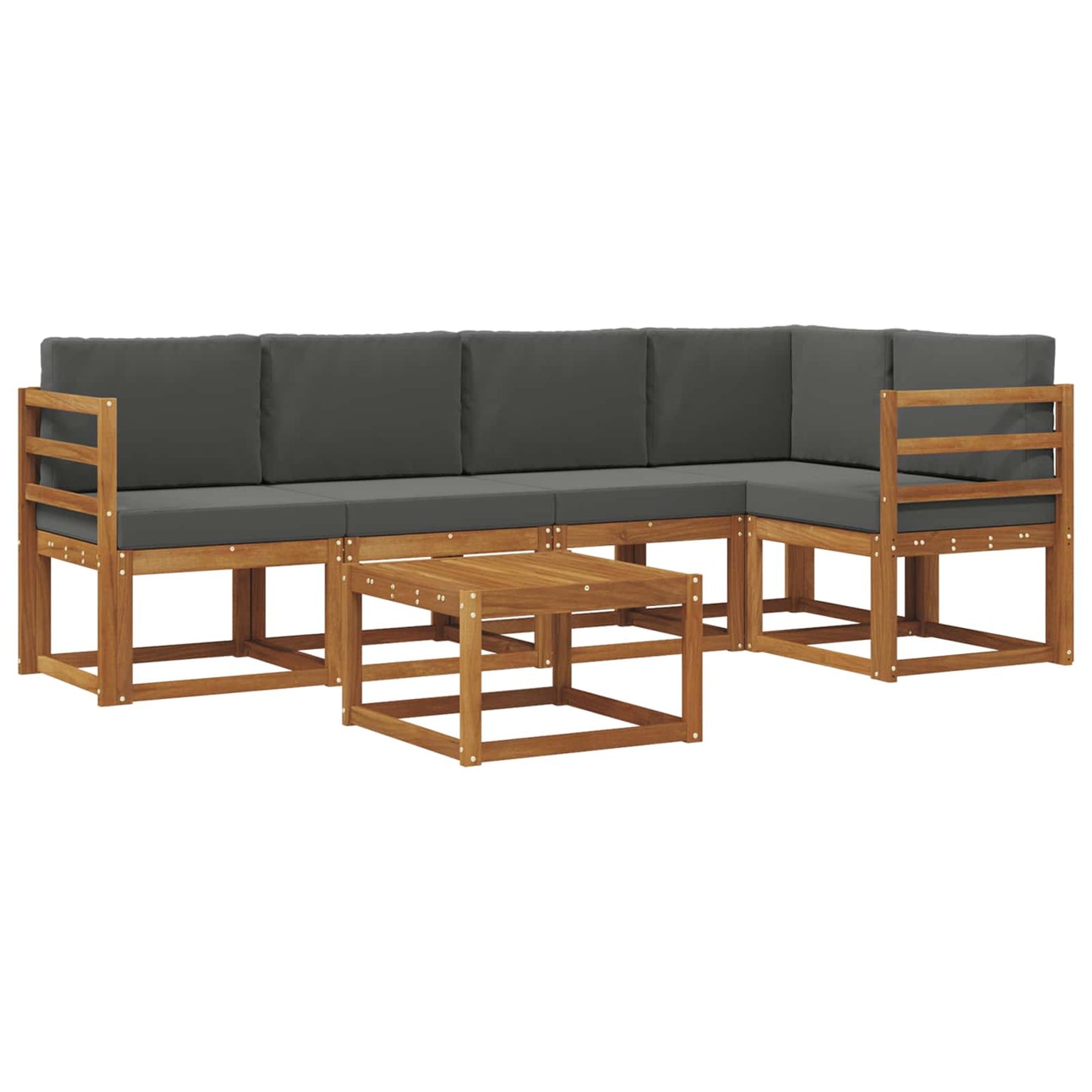 Outdoor-Sofagarnitur 6 stk. Natur und Anthrazit