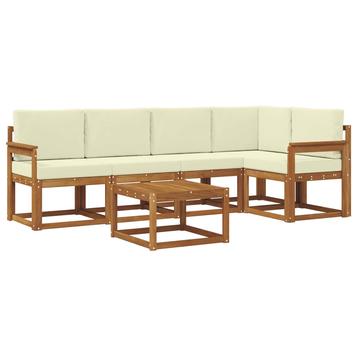 Outdoor-Sofagarnitur 6 stk. Natur und Creme