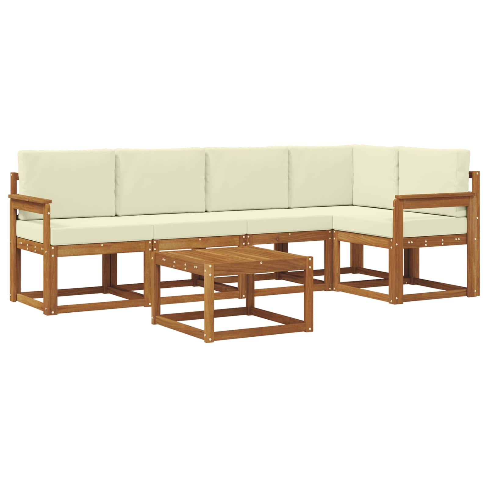 Outdoor-Sofagarnitur 6 stk. Natur und Creme