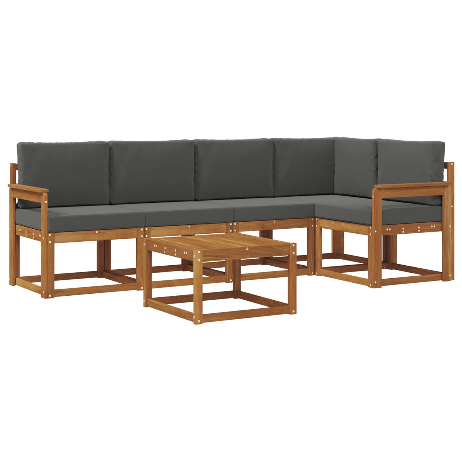 Outdoor-Sofagarnitur 6 stk. Natur und Anthrazit