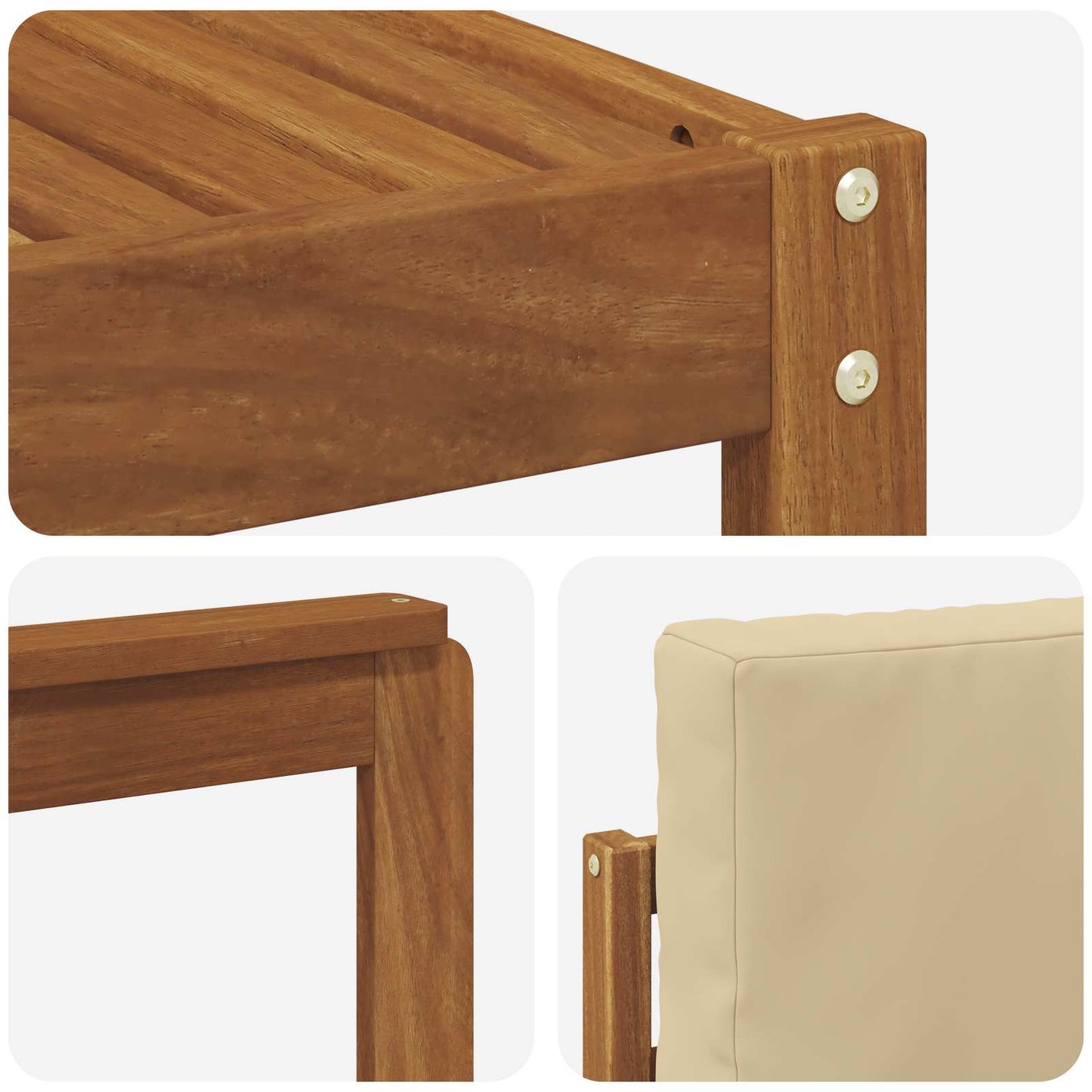 Outdoor-Sofagarnitur 6 stk. Natur und Beige