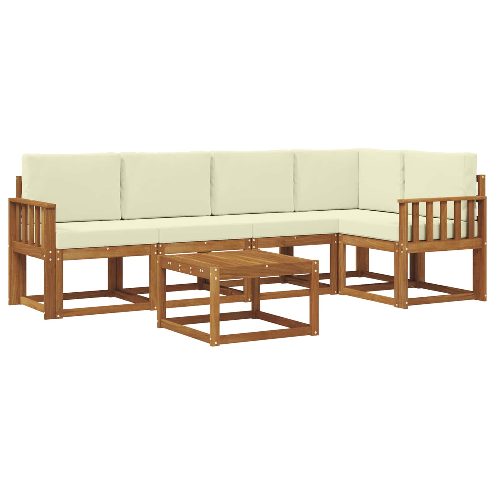 Outdoor-Sofagarnitur 6 stk. Natur und Creme