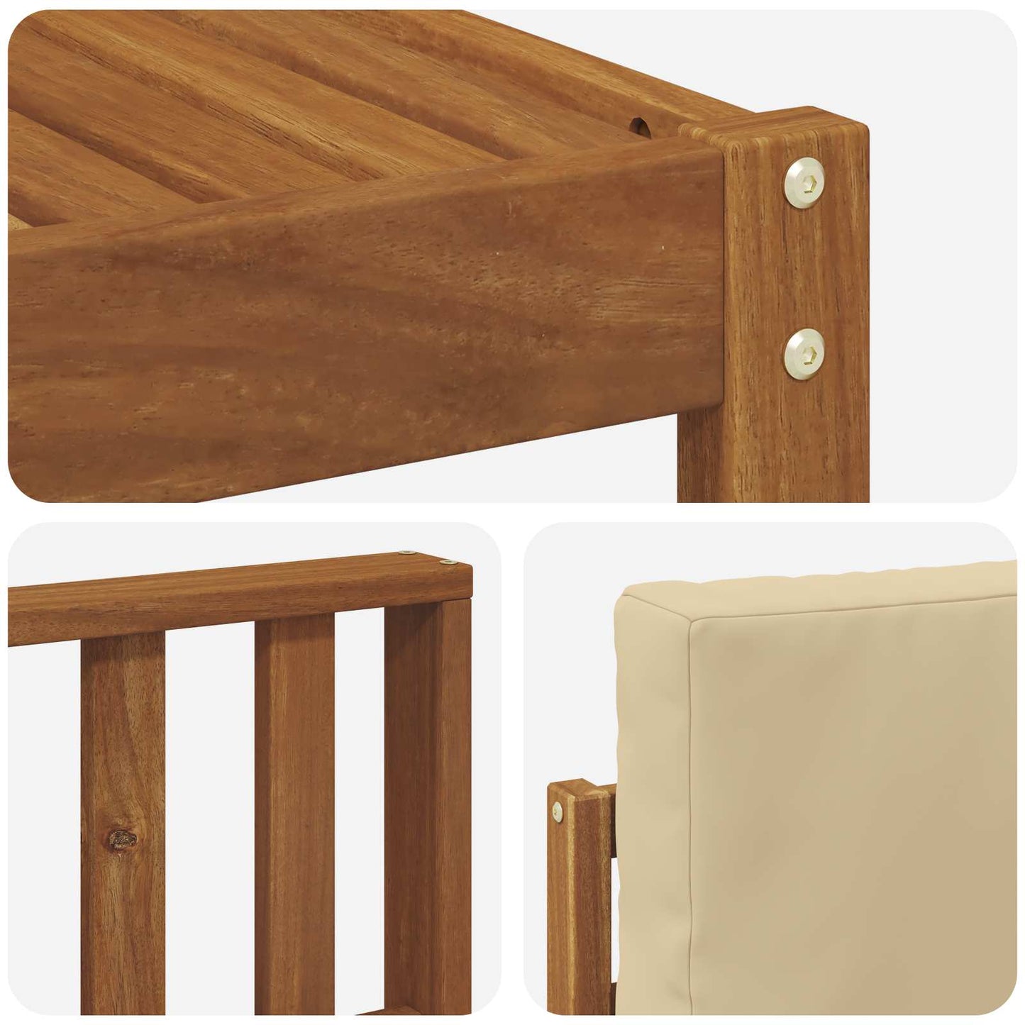 Outdoor-Sofagarnitur 6 stk. Natur und Beige