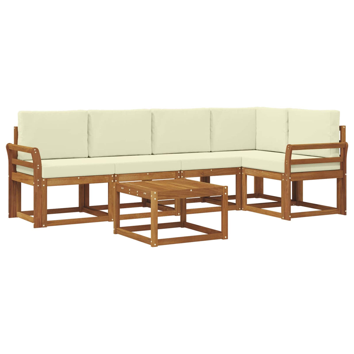 Outdoor-Sofagarnitur 6 stk. Natur und Creme