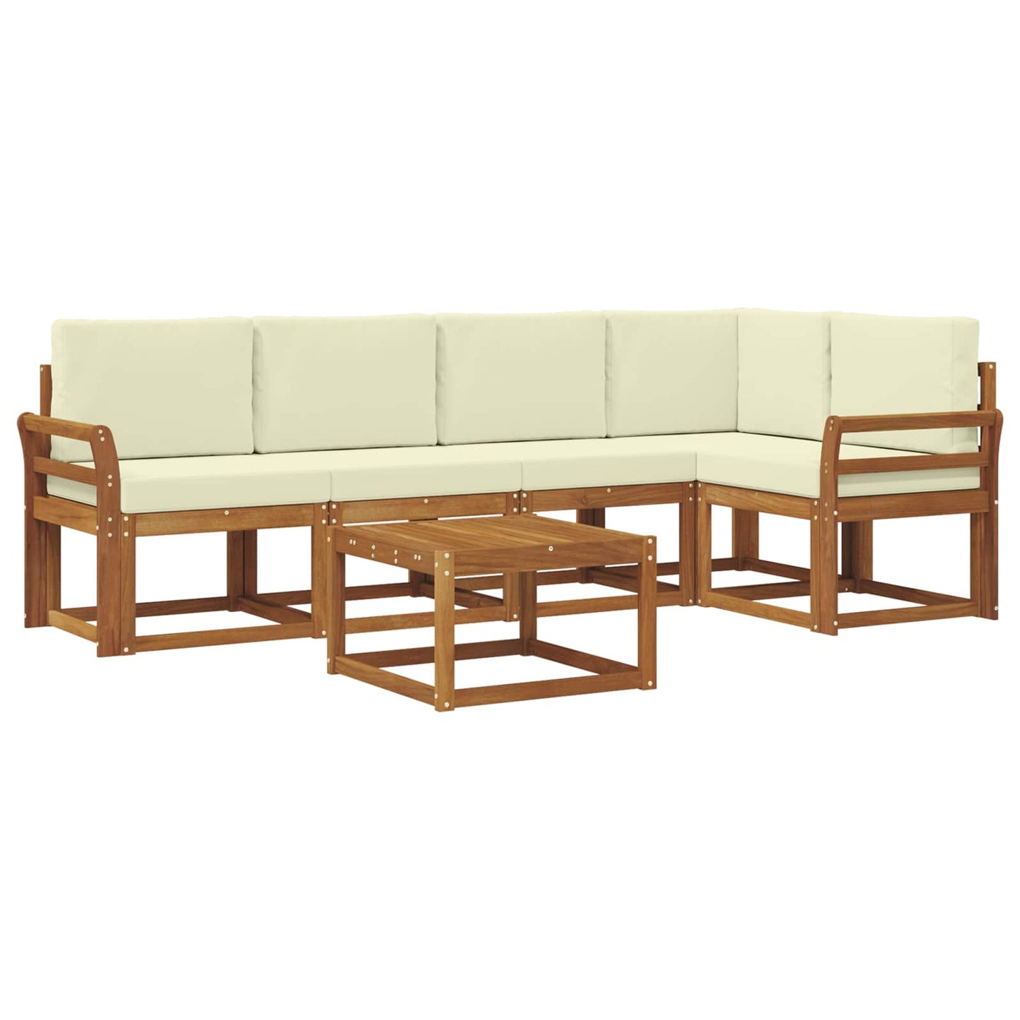 Outdoor-Sofagarnitur 6 stk. Natur und Creme