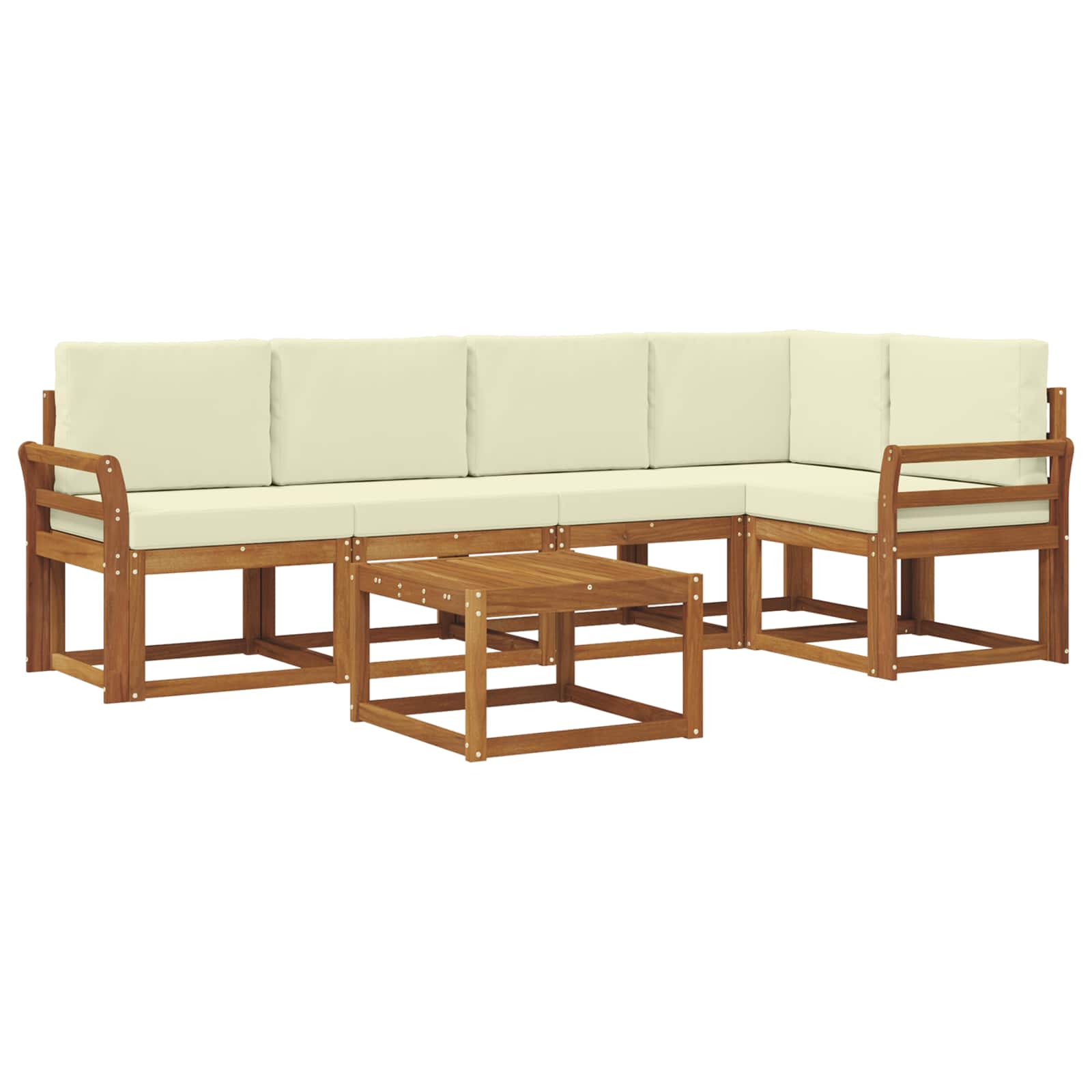 Outdoor-Sofagarnitur 6 stk. Natur und Creme