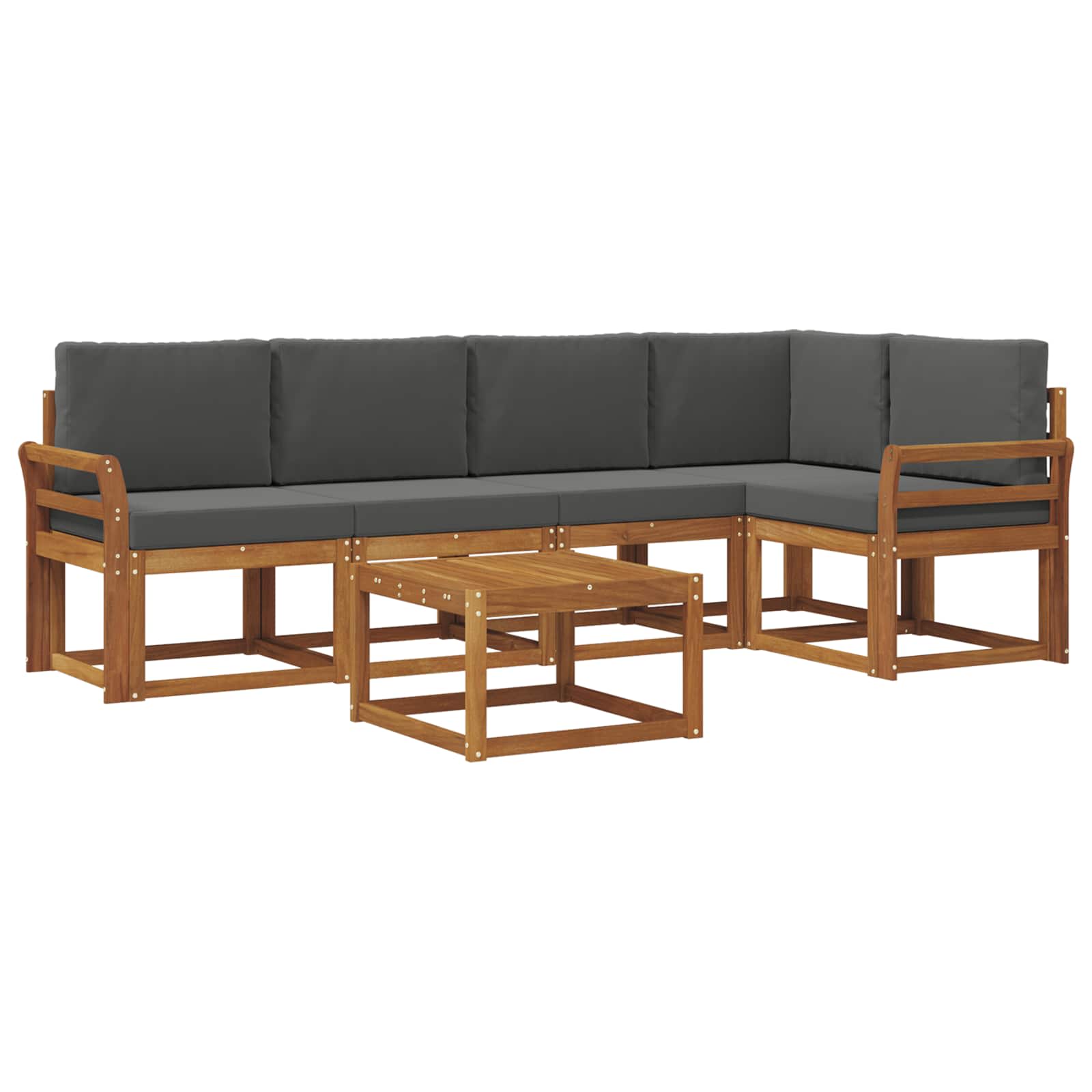 Outdoor-Sofagarnitur 6 stk. Natur und Anthrazit