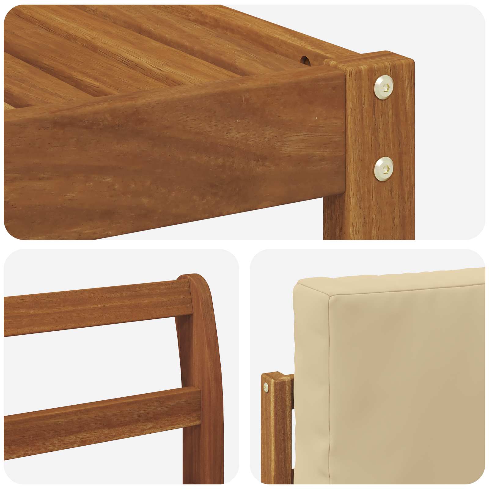 Outdoor-Sofagarnitur 6 stk. Natur und Beige