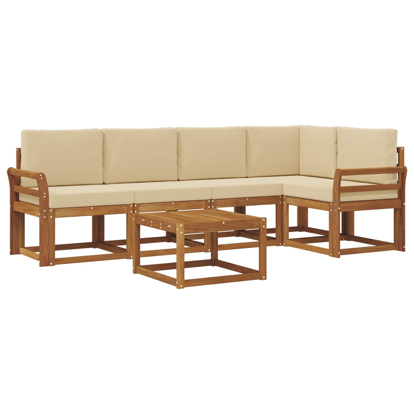 Outdoor-Sofagarnitur 6 stk. Natur und Beige