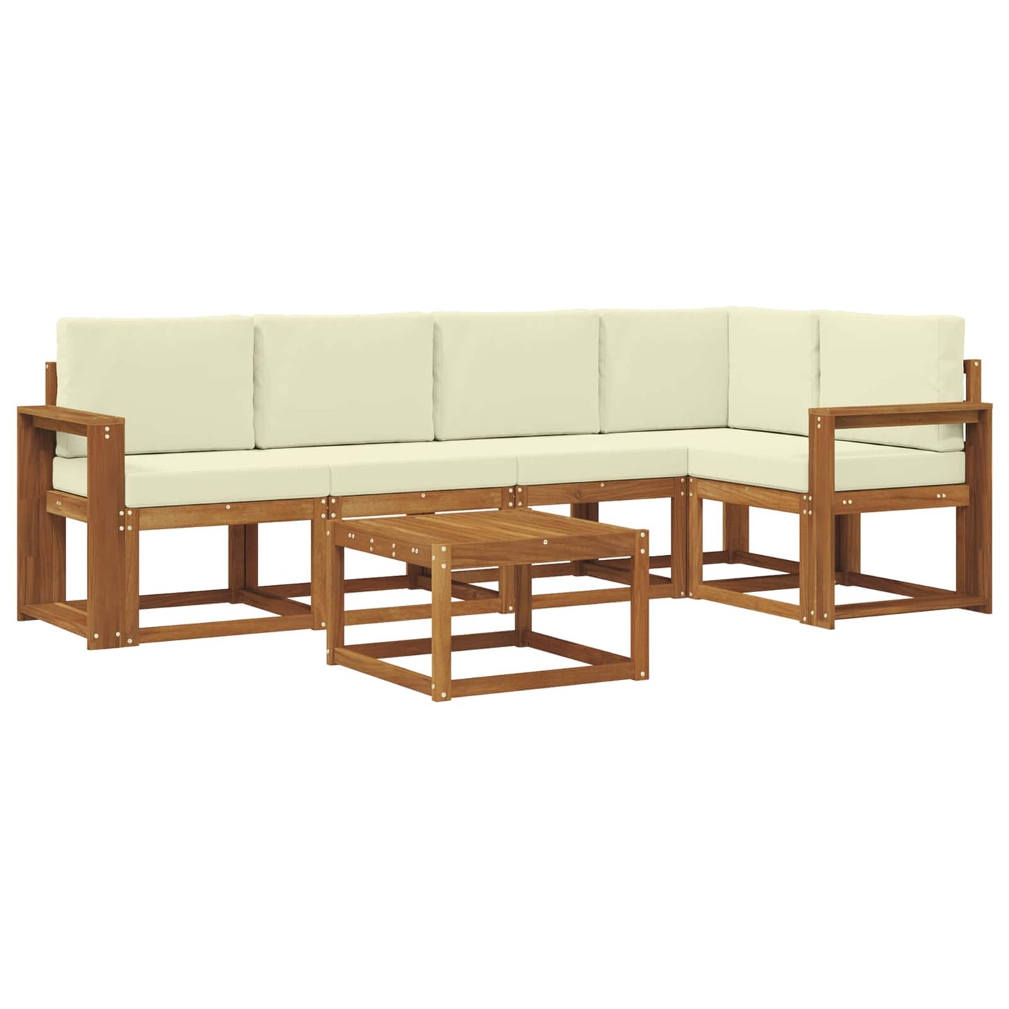 Outdoor-Sofagarnitur 6 stk. Natur und Creme