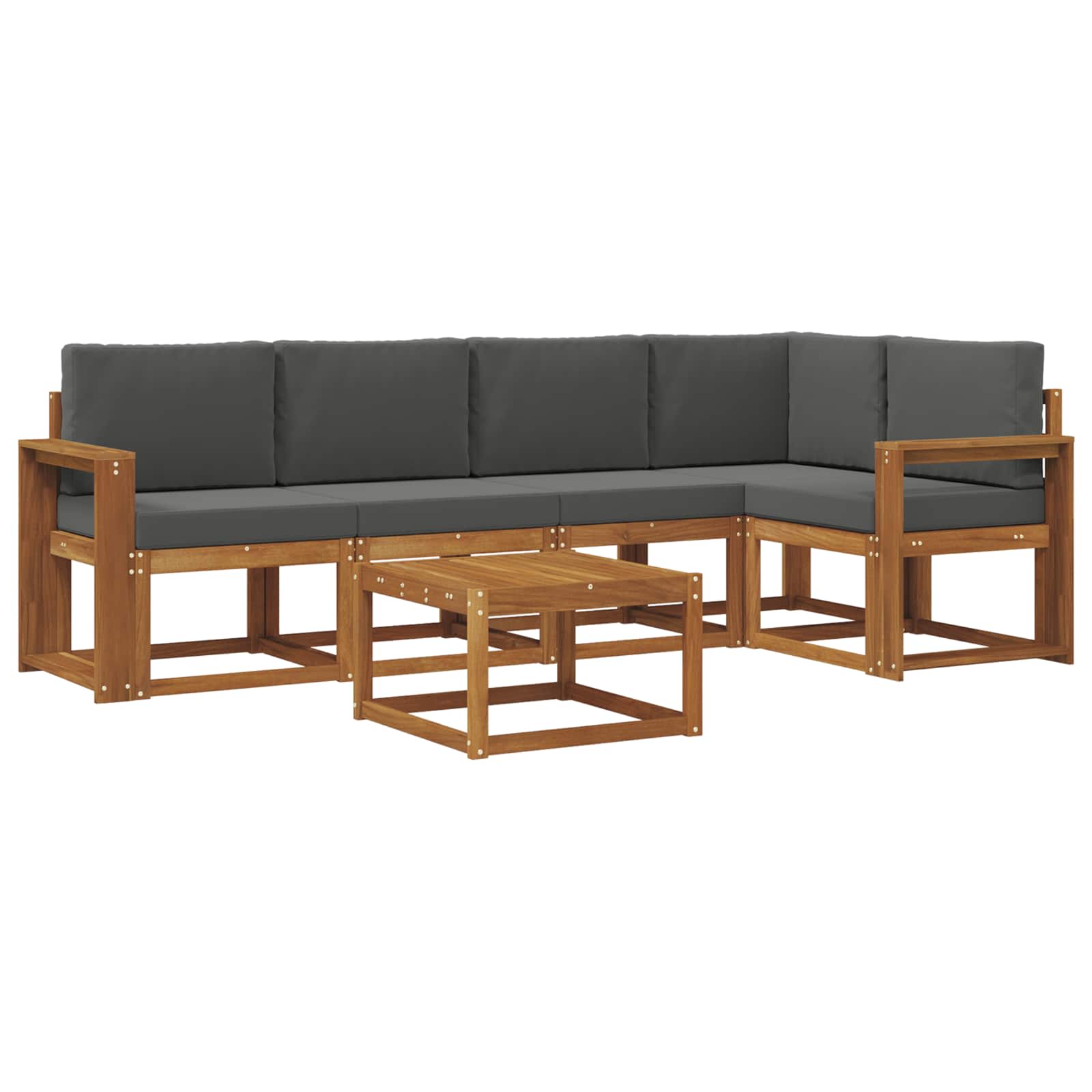 Outdoor-Sofagarnitur 6 stk. Natur und Anthrazit