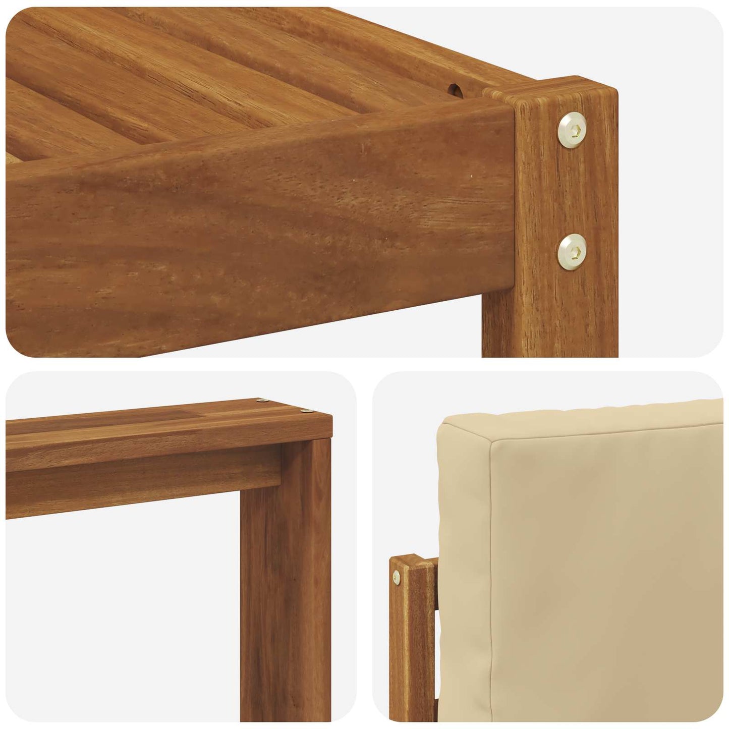 Outdoor-Sofagarnitur 6 stk. Natur und Beige