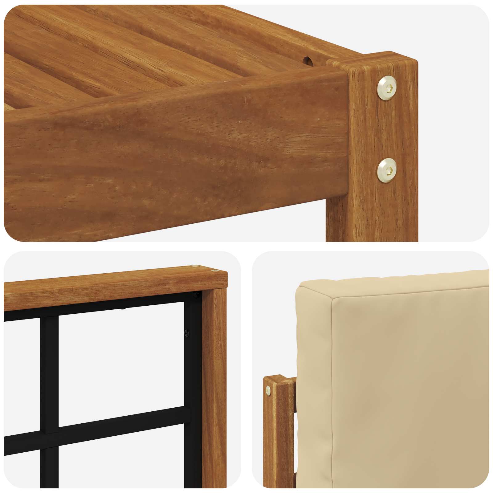 Outdoor-Sofagarnitur 6 stk. Natur und Beige