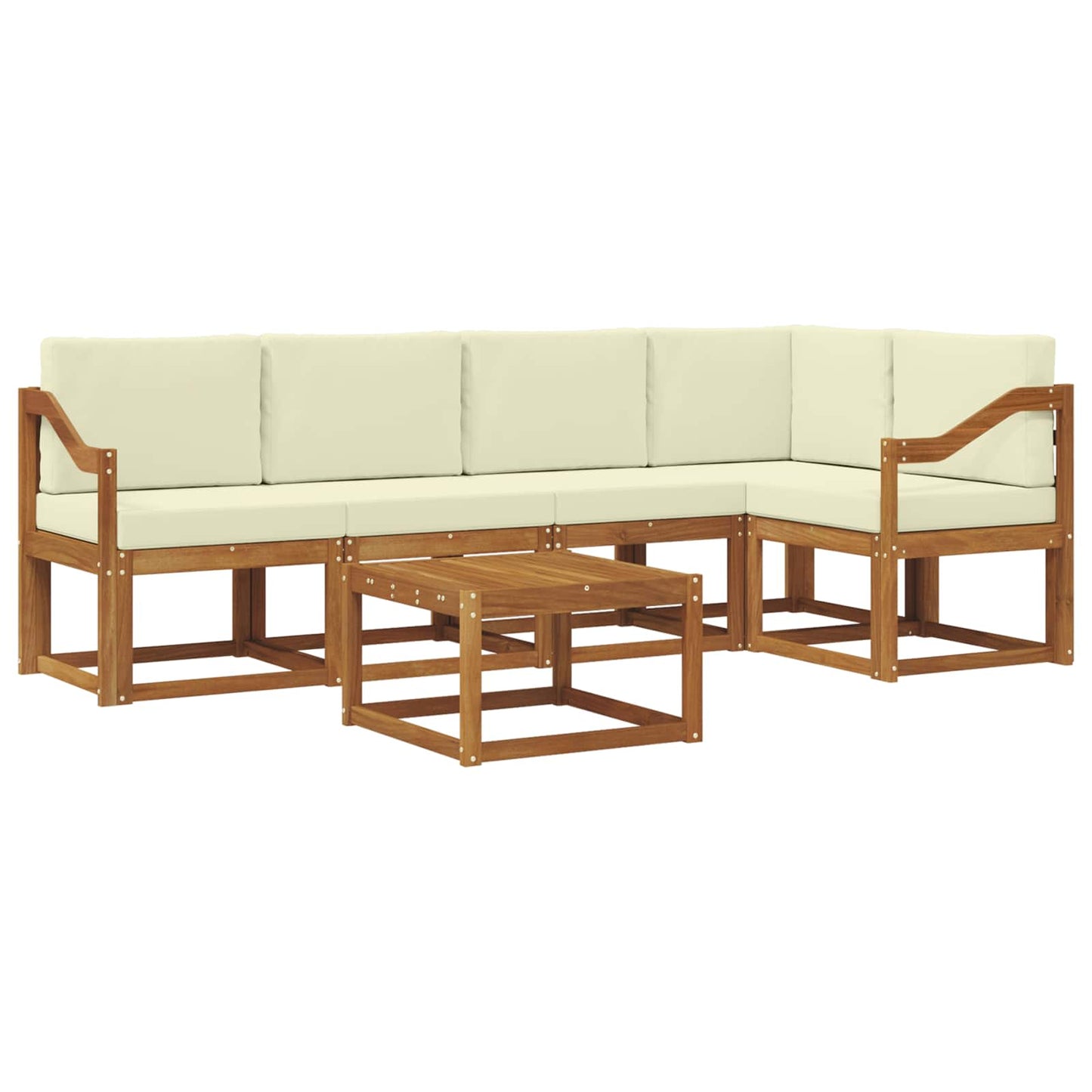 Outdoor-Sofagarnitur 6 stk. Natur und Creme