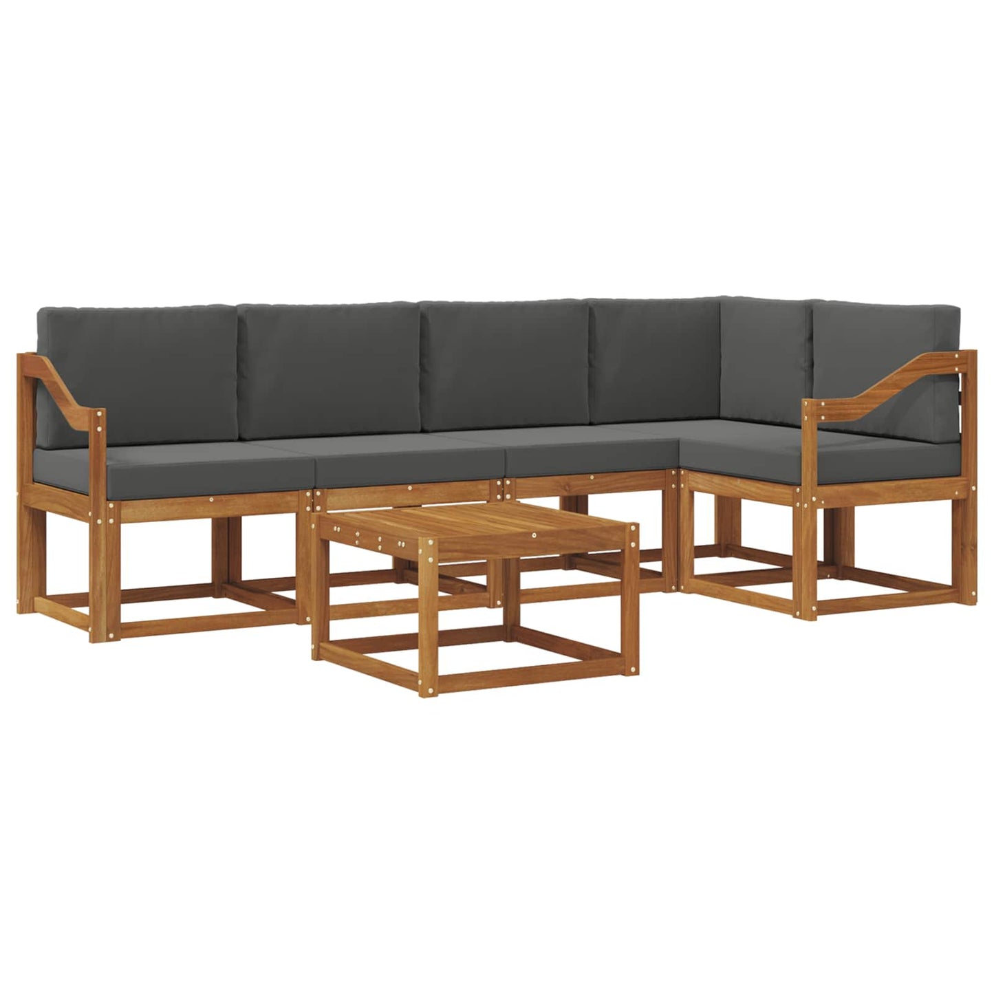 Outdoor-Sofagarnitur 6 stk. Natur und Anthrazit