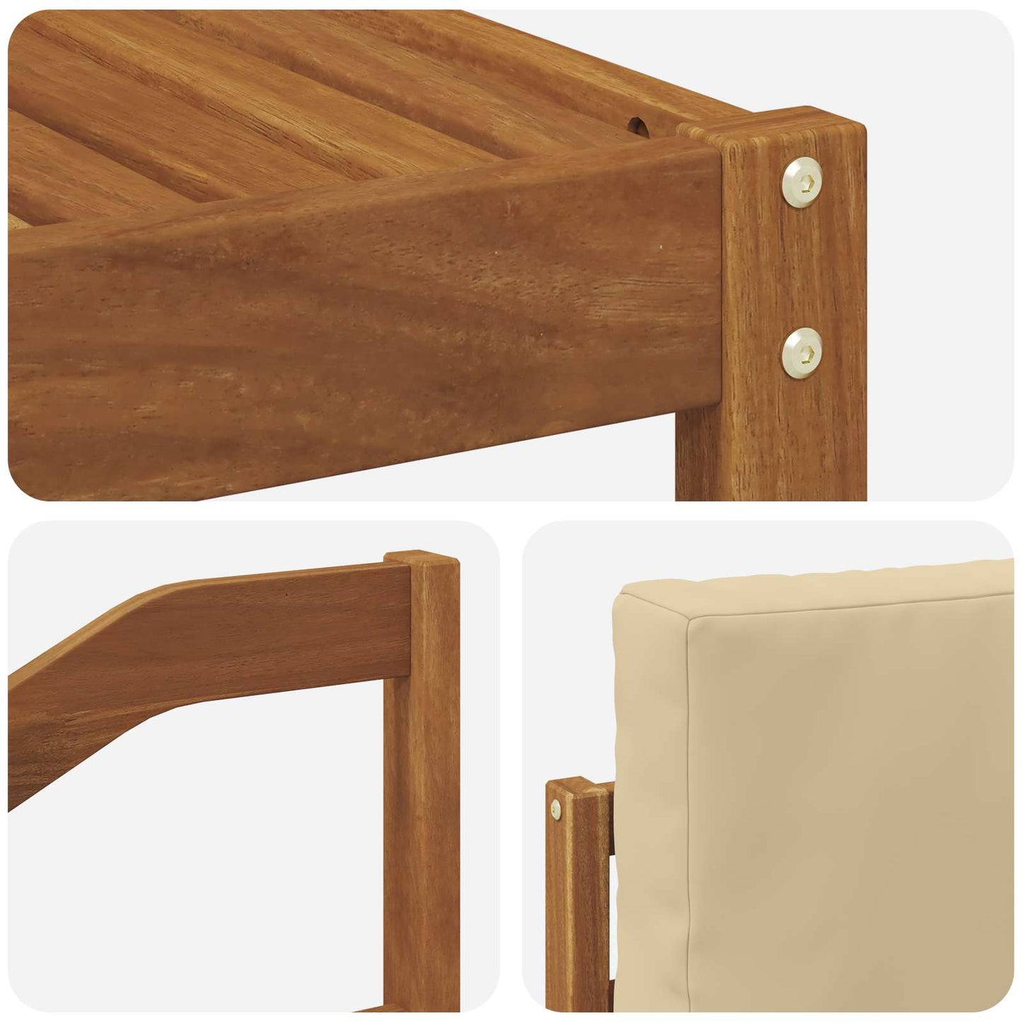 Outdoor-Sofagarnitur 6 stk. Natur und Beige