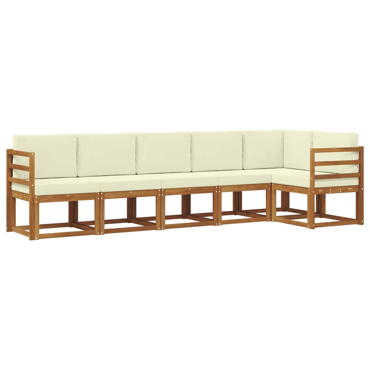 Outdoor-Sofagarnitur 6 stk. Natur und Creme