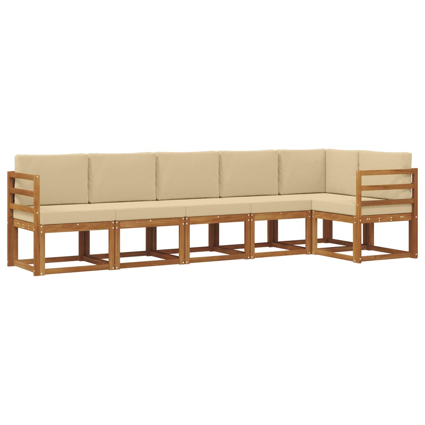 Outdoor-Sofagarnitur mit Kissen 6 pcs Natur und Beige