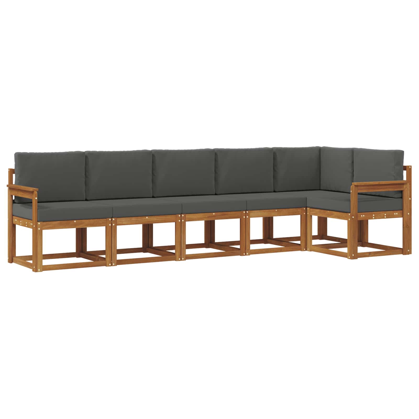 Outdoor-Sofagarnitur 6 stk. Natur und Anthrazit