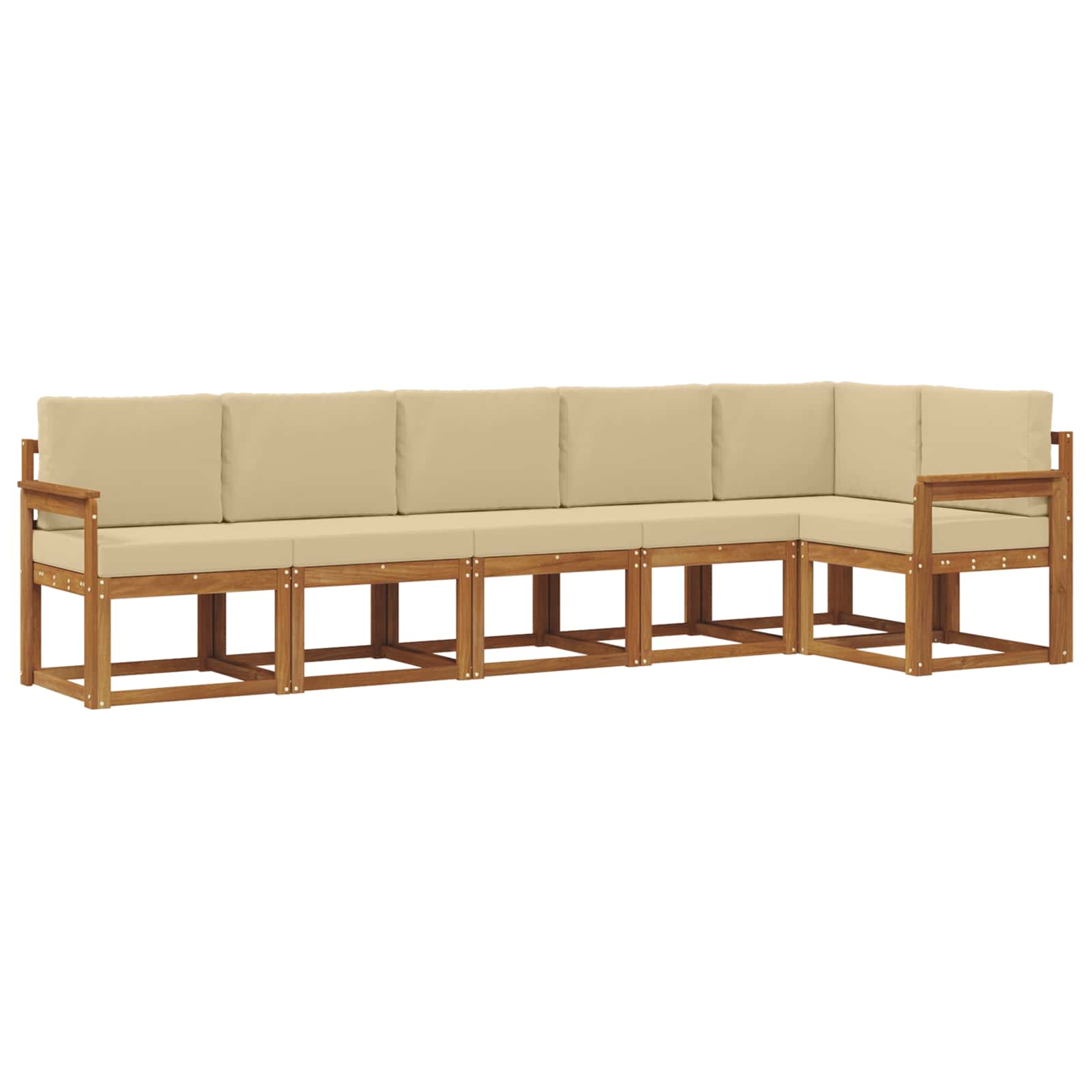 Outdoor-Sofagarnitur mit Kissen 6 pcs Natur und Beige