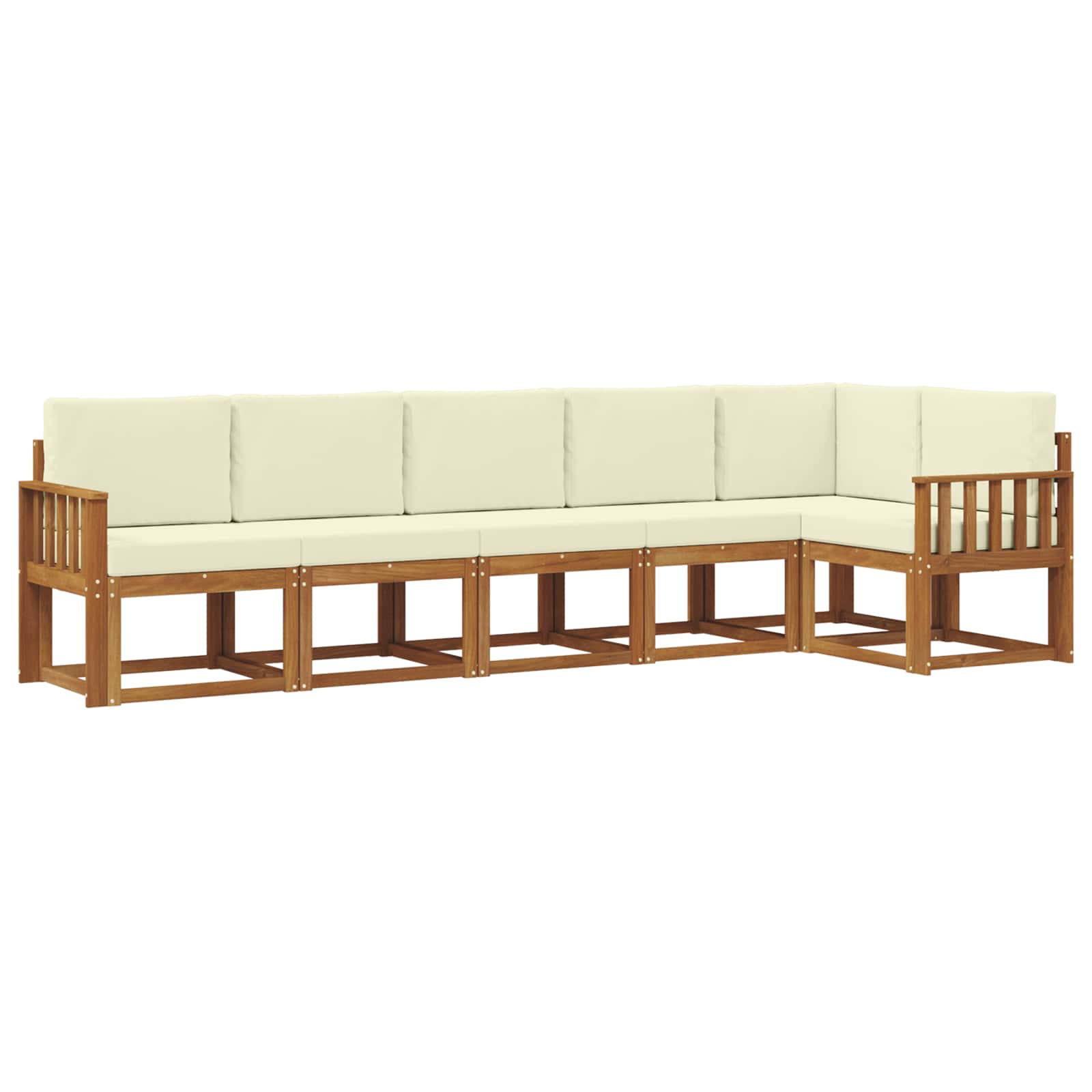 Outdoor-Sofagarnitur 6 stk. Natur und Creme