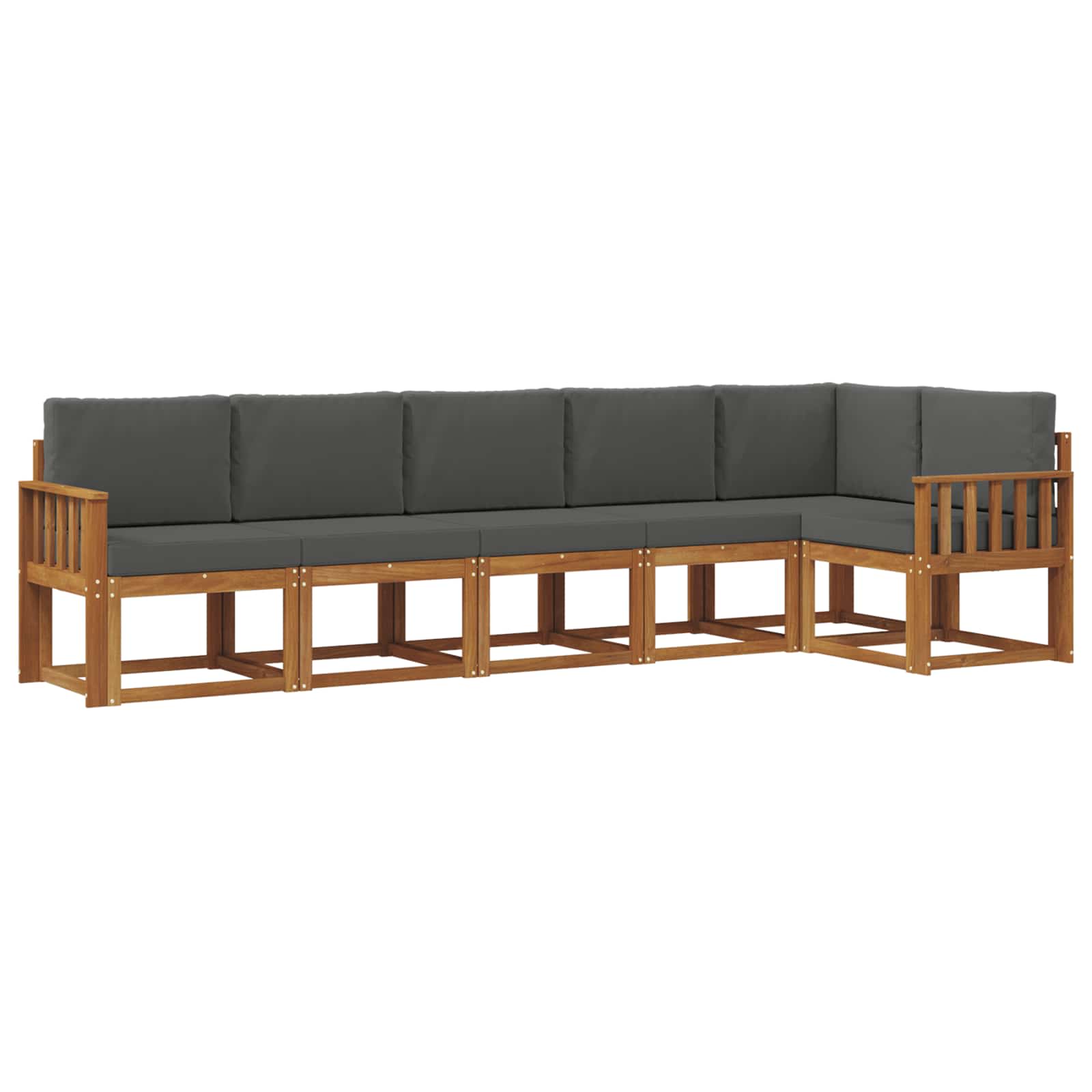 Outdoor-Sofagarnitur 6 stk. Natur und Anthrazit