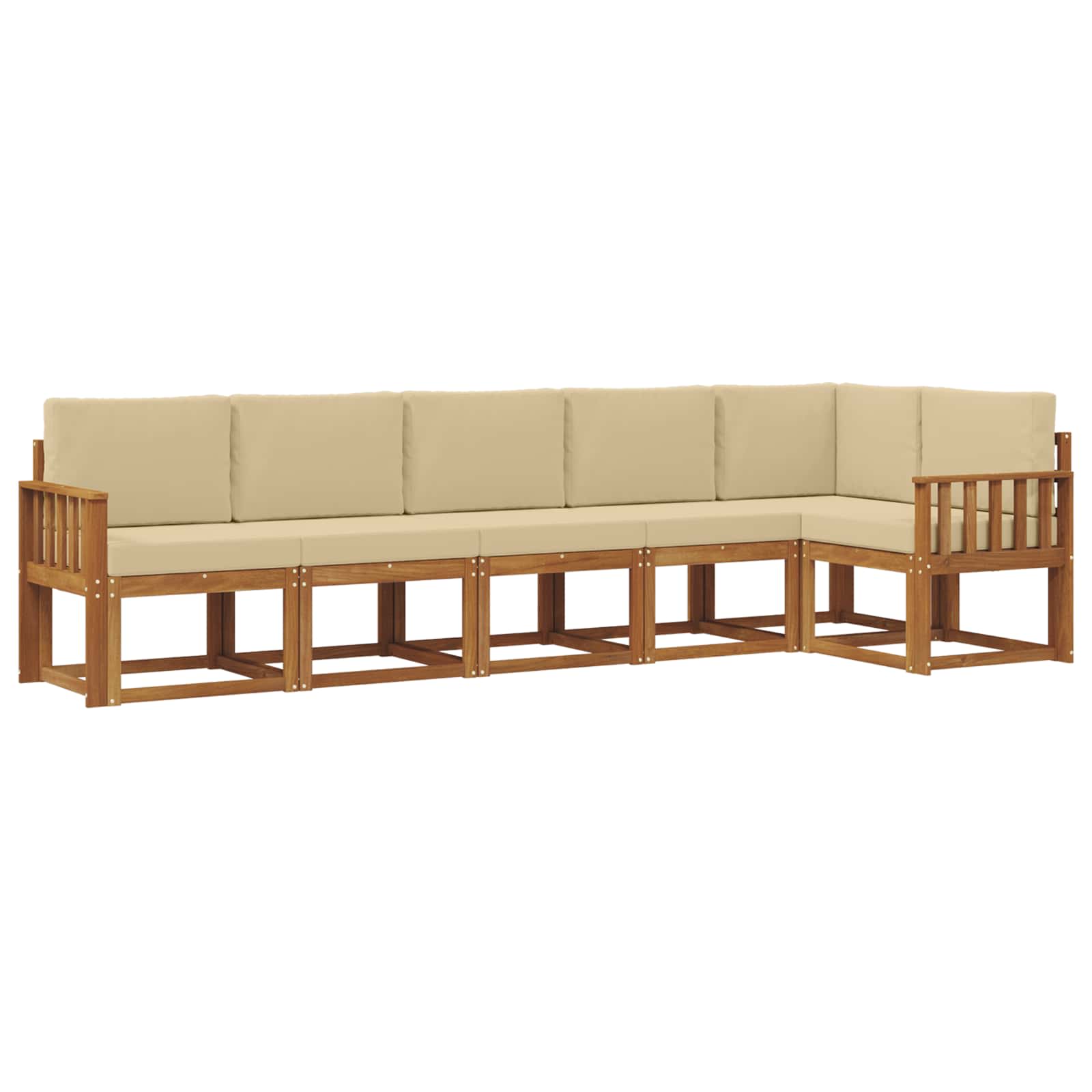 Outdoor-Sofagarnitur mit Kissen 6 pcs Natur und Beige