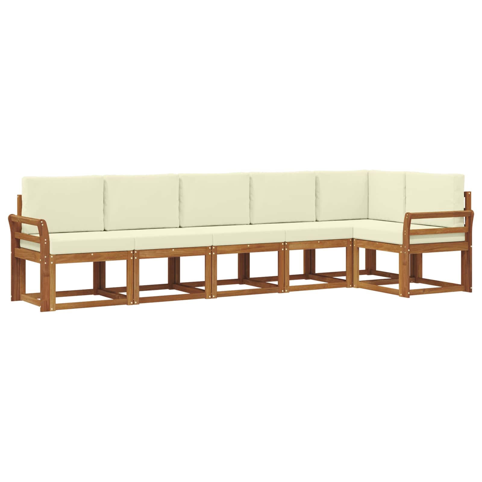 Outdoor-Sofagarnitur 6 stk. Natur und Creme
