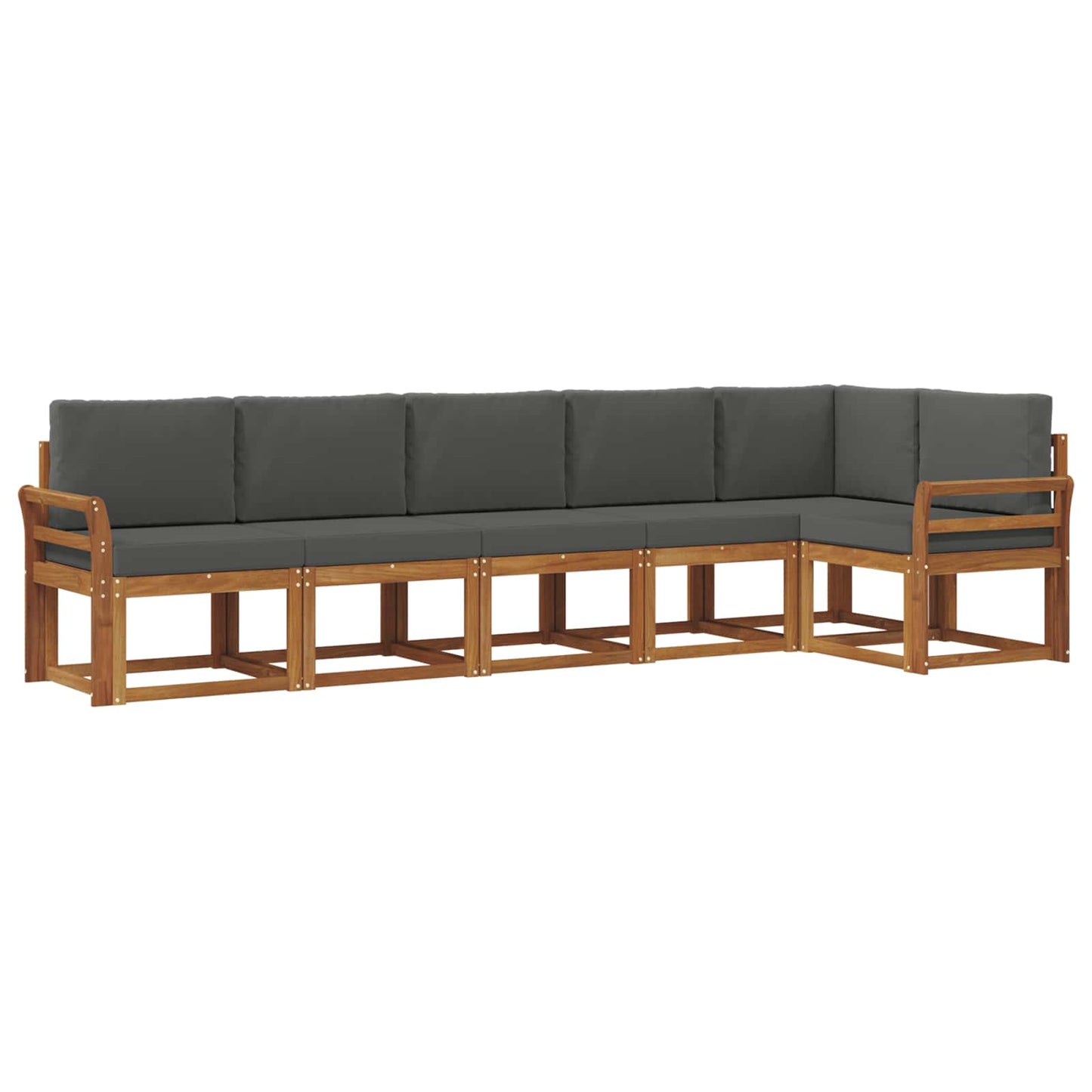 Outdoor-Sofagarnitur 6 stk. Natur und Anthrazit
