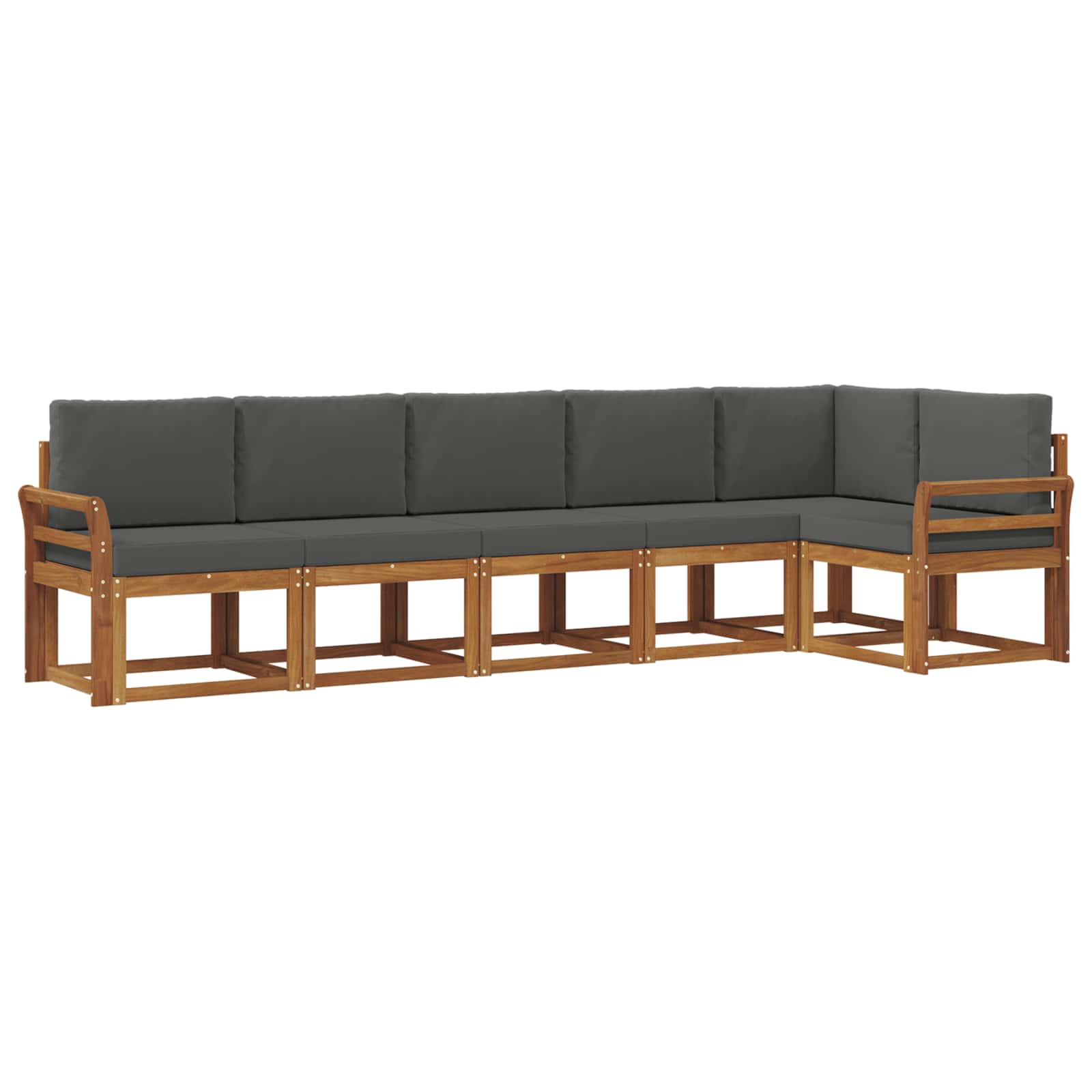 Outdoor-Sofagarnitur 6 stk. Natur und Anthrazit