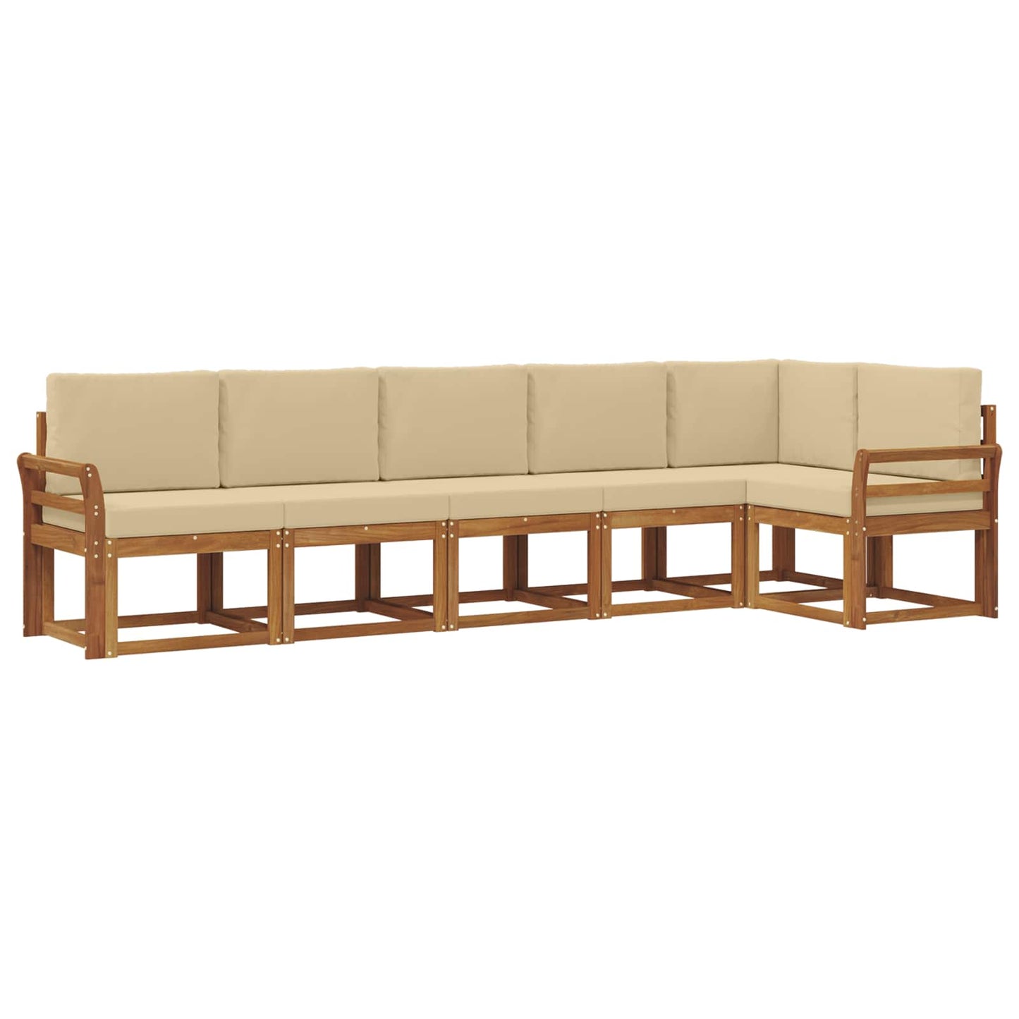 Outdoor-Sofagarnitur mit Kissen 6 pcs Natur und Beige