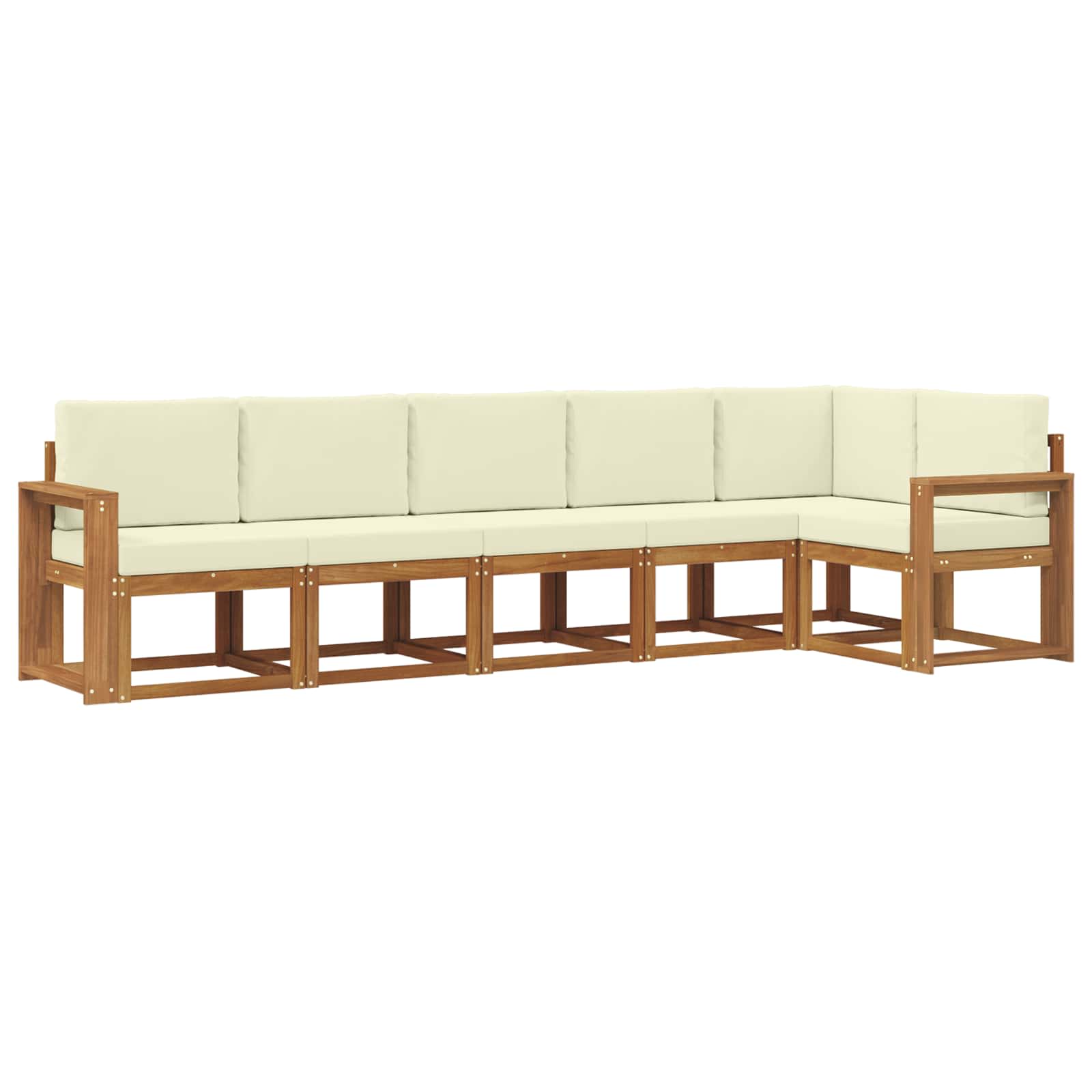 Outdoor-Sofagarnitur 6 stk. Natur und Creme