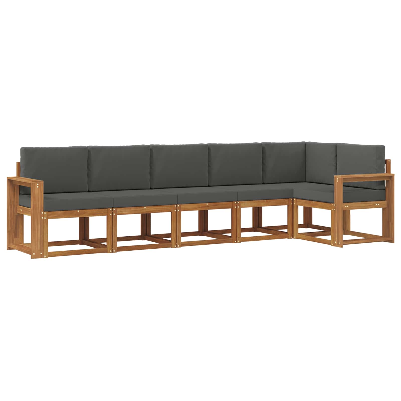 Outdoor-Sofagarnitur 6 stk. Natur und Anthrazit