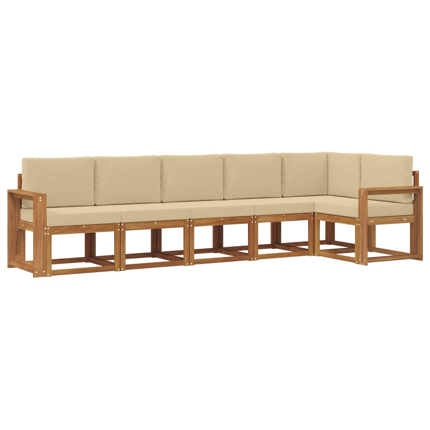 Outdoor-Sofagarnitur mit Kissen 6 pcs Natur und Beige