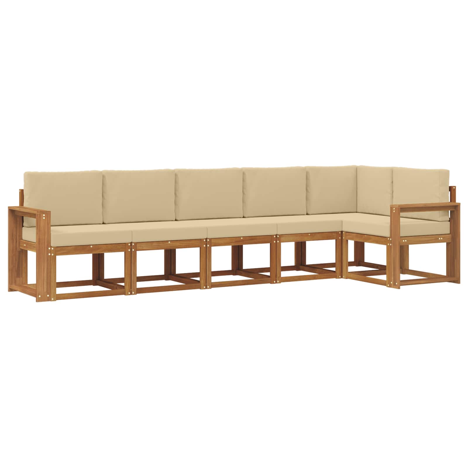 Outdoor-Sofagarnitur mit Kissen 6 pcs Natur und Beige